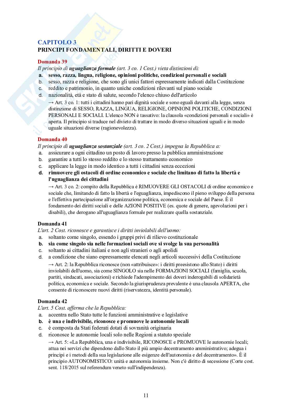 Diritto pubblico – 150 crocette commentate con soluzioni e spiegazioni Pag. 11