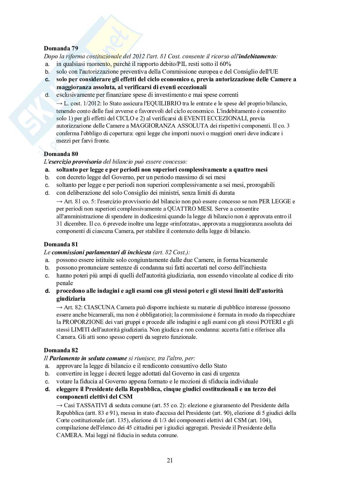 Diritto pubblico – 150 crocette commentate con soluzioni e spiegazioni Pag. 21
