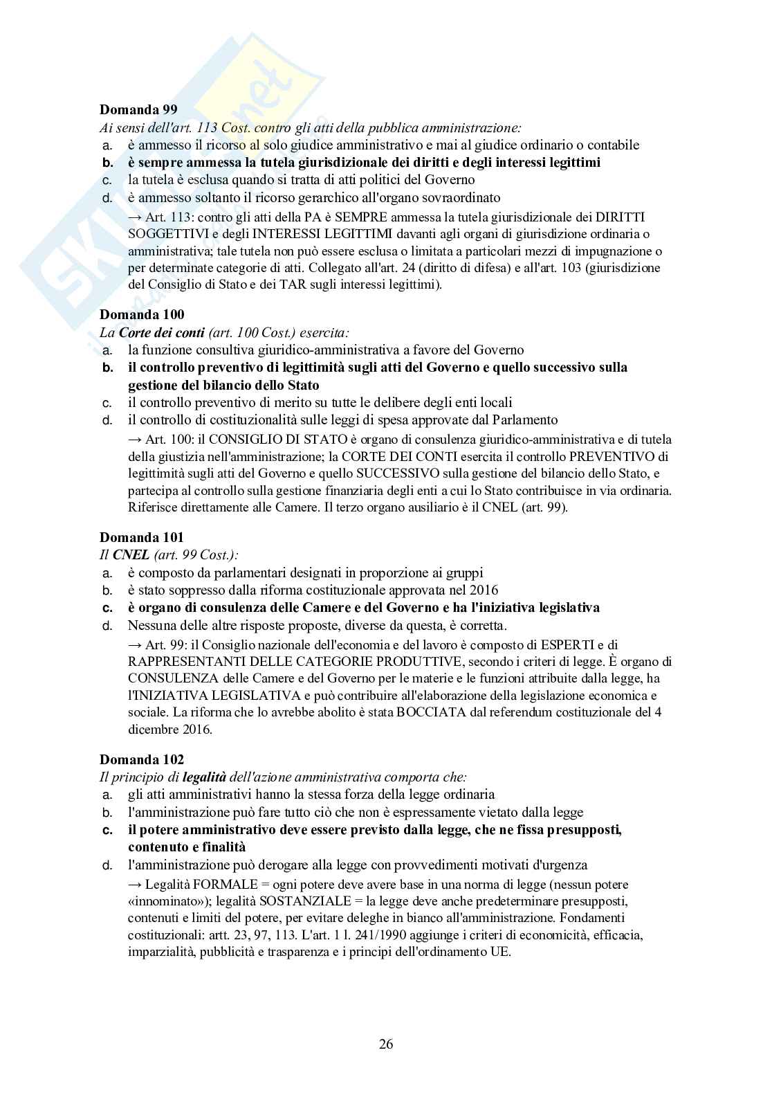 Diritto pubblico – 150 crocette commentate con soluzioni e spiegazioni Pag. 26