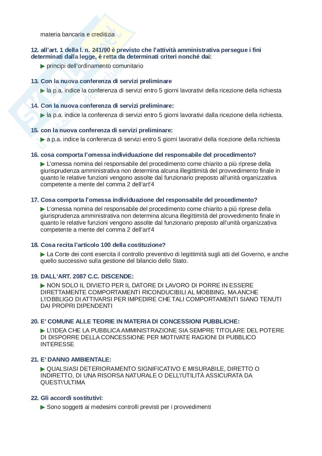 Domande e Risposte Diritto amministrativo, ordine alfabetico 2025 Pag. 2