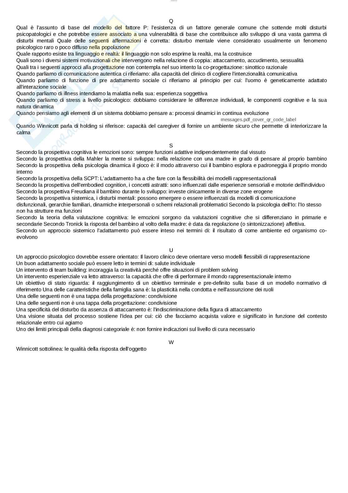 Paniere esame Psicologia dinamica  Pag. 6