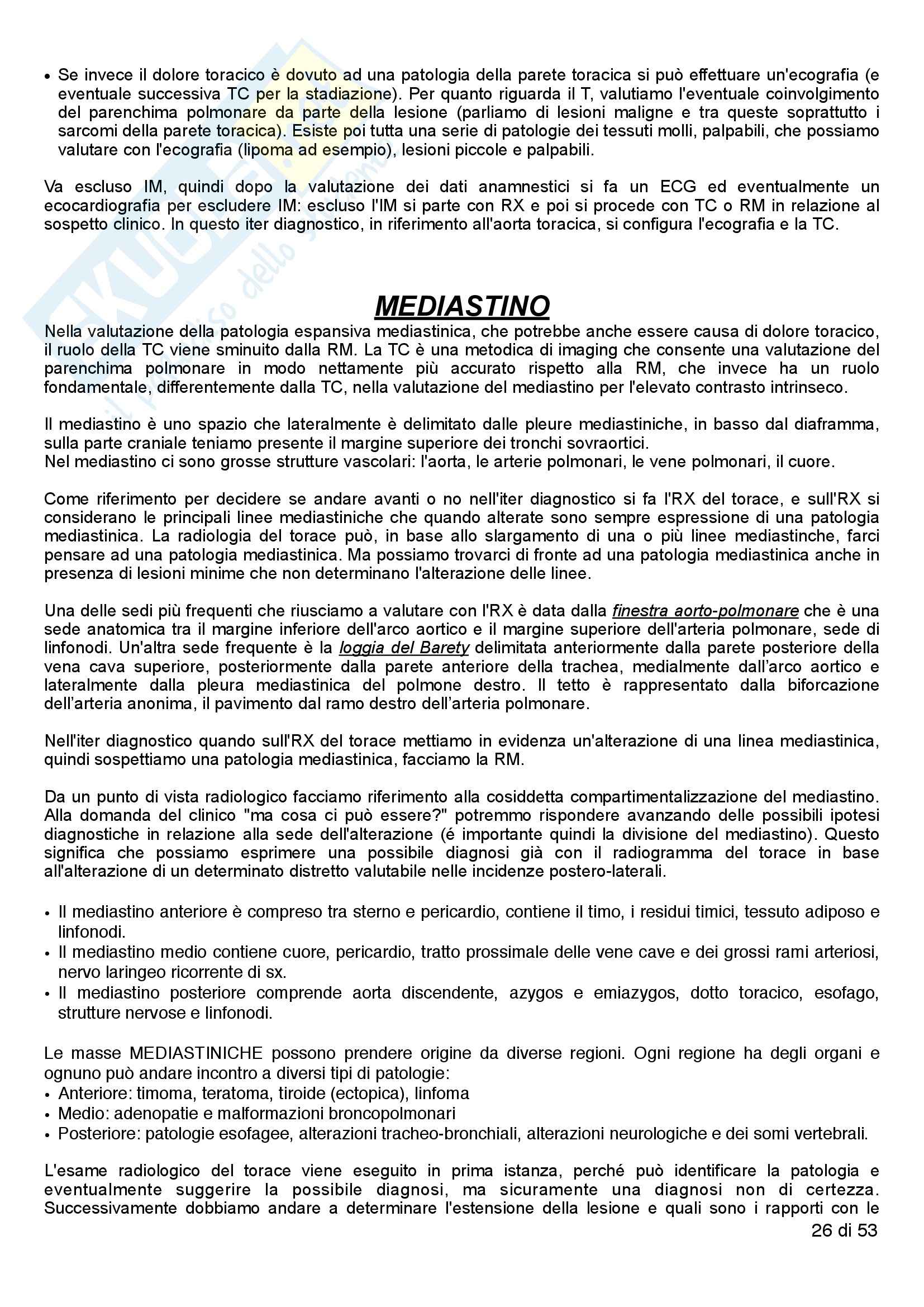 Riassunto esame Diagnostica, prof. Scialpi, libro consigliato Manuale di Diagnostica per immagini, Torricelli Pag. 26