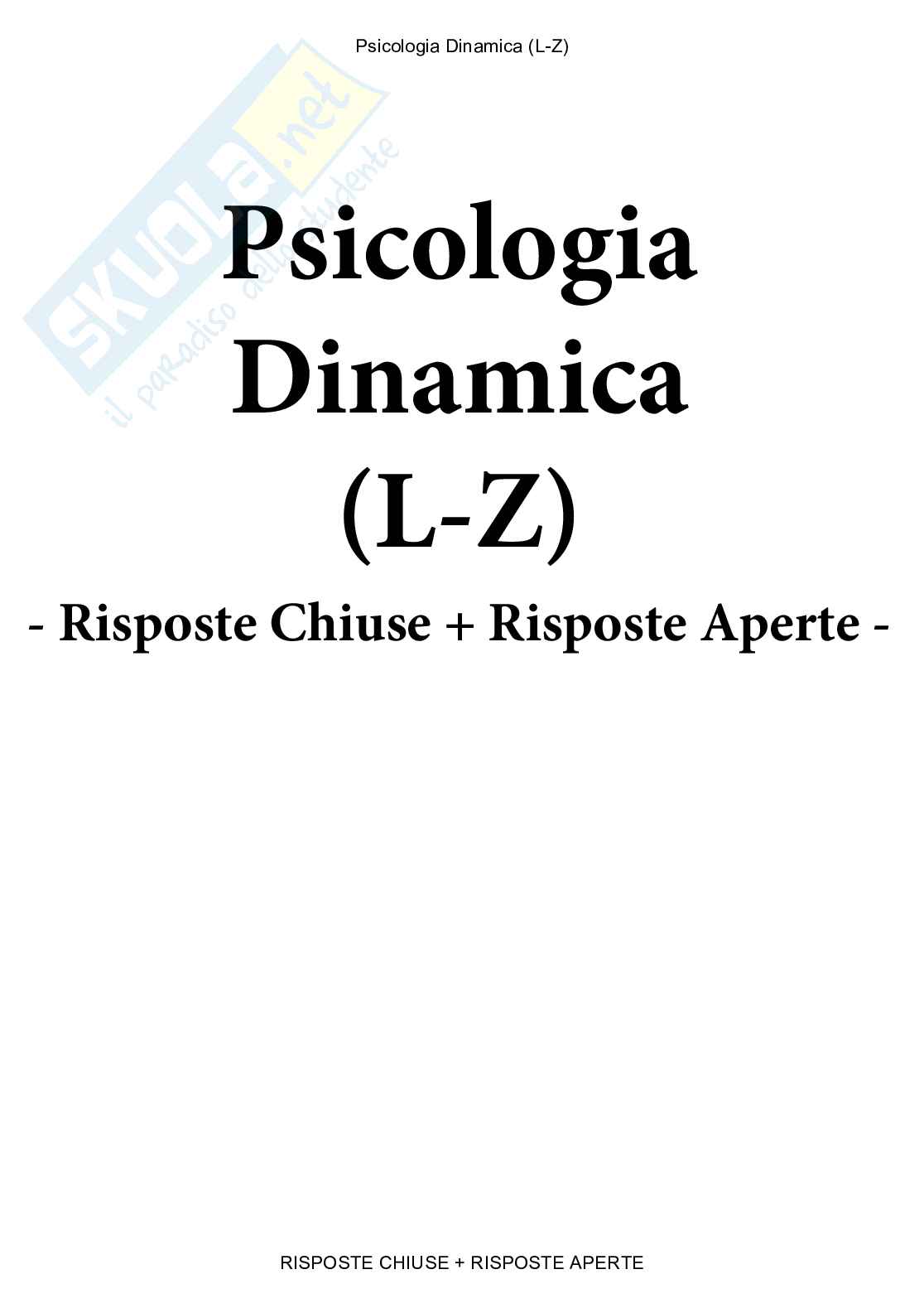 Psicologia dinamica - Paniere compilato Pag. 1