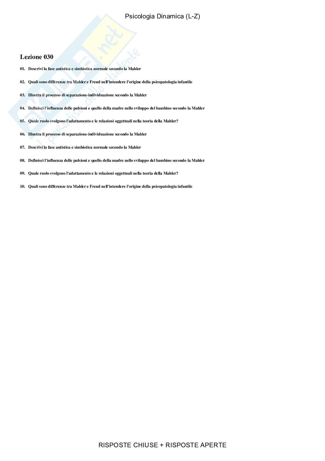 Psicologia dinamica - Paniere compilato Pag. 46