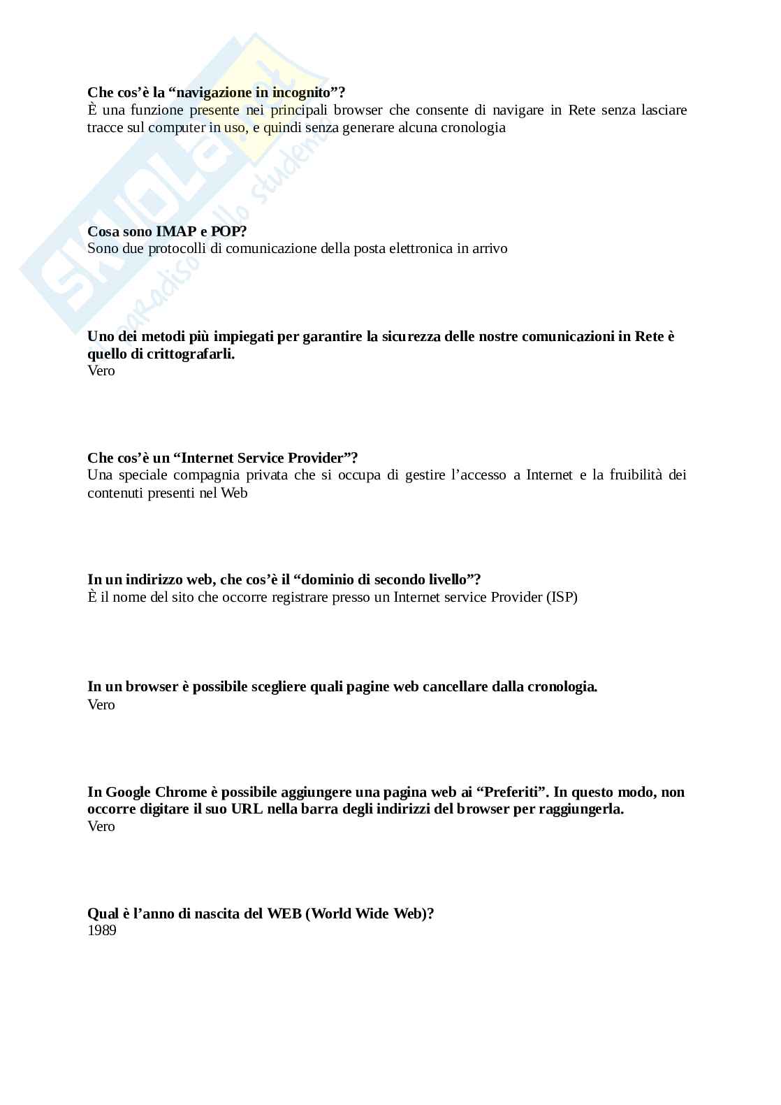 Risposte Eipass 7 Moduli - Modulo 2: Sicurezza informatica. Aggiornato e completo con Extra. In ordine Pag. 16