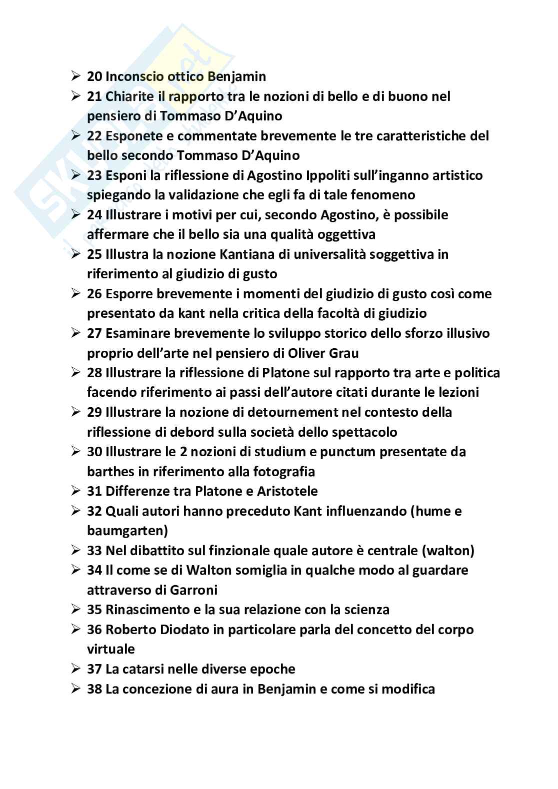 Domande e risposte Estetica della comunicazione Pag. 2