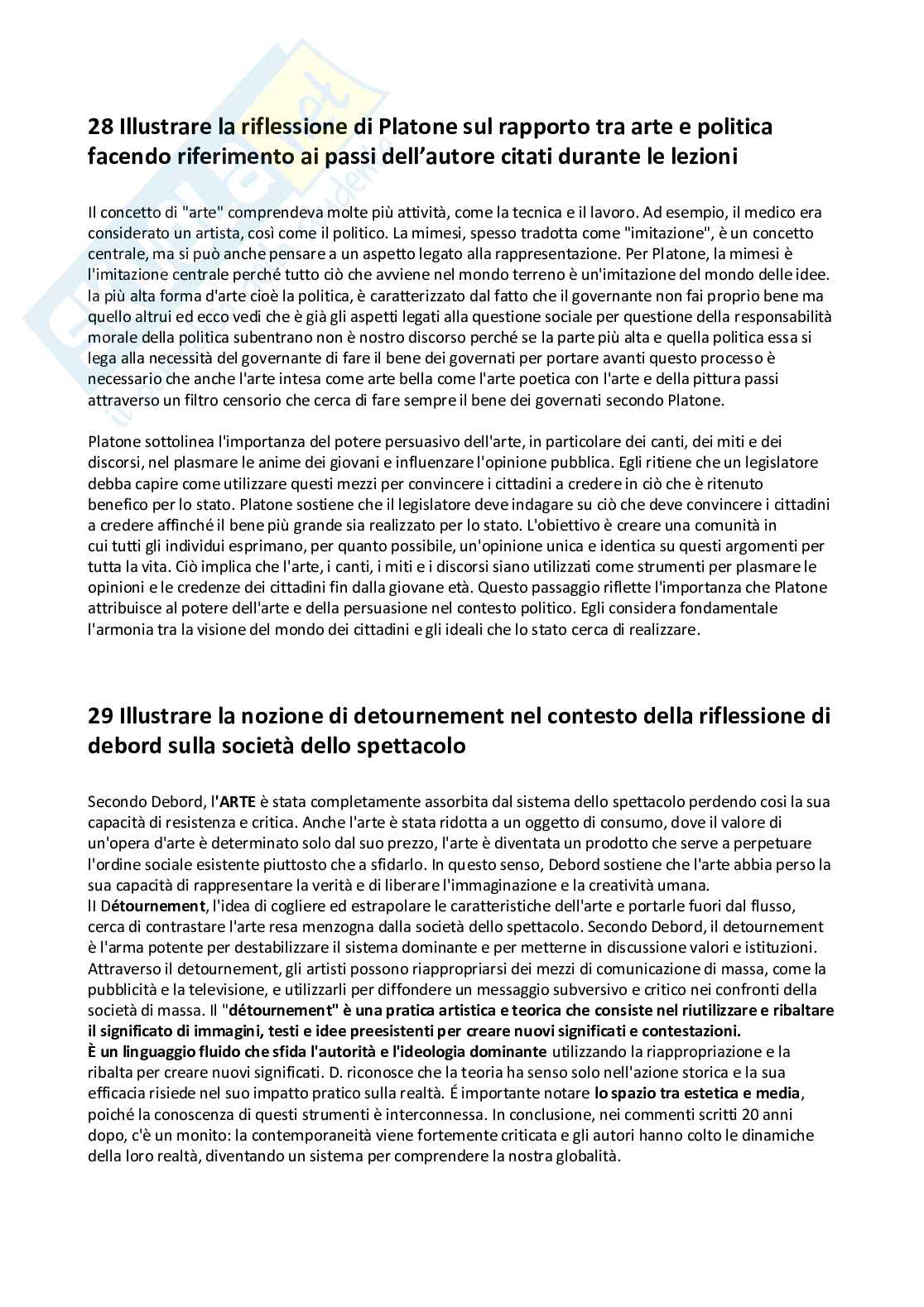 Domande e risposte Estetica della comunicazione Pag. 21