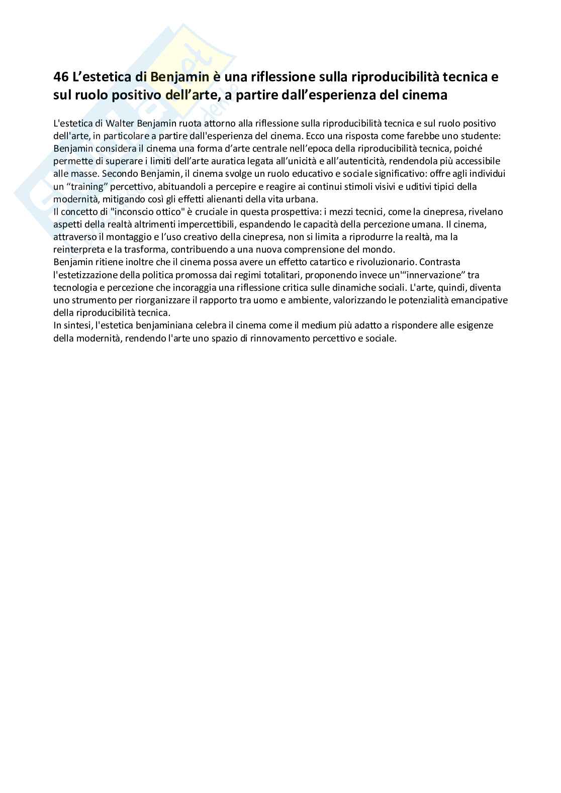 Domande e risposte Estetica della comunicazione Pag. 31