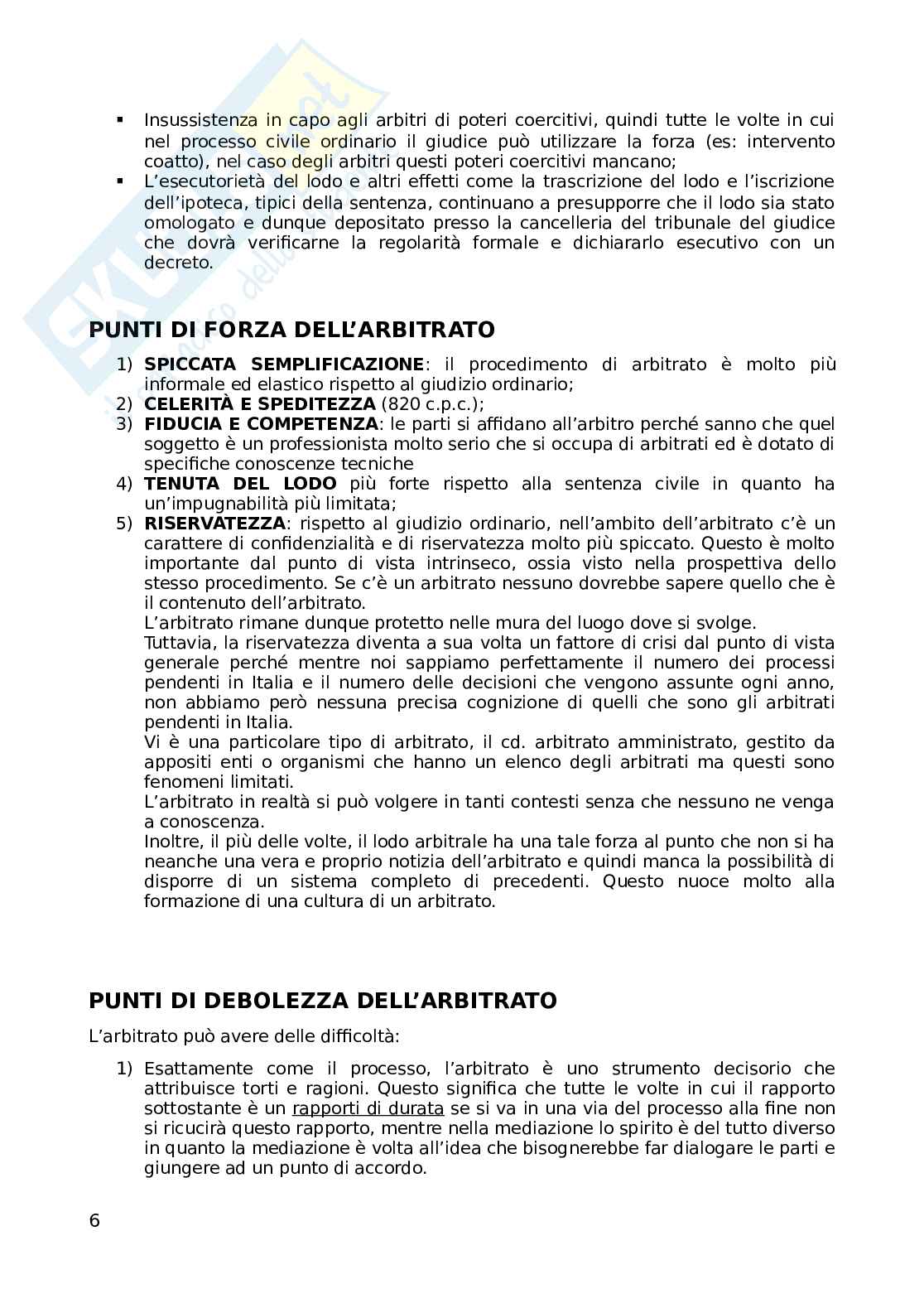Diritto dell'arbitrato interno e internazionale Pag. 6