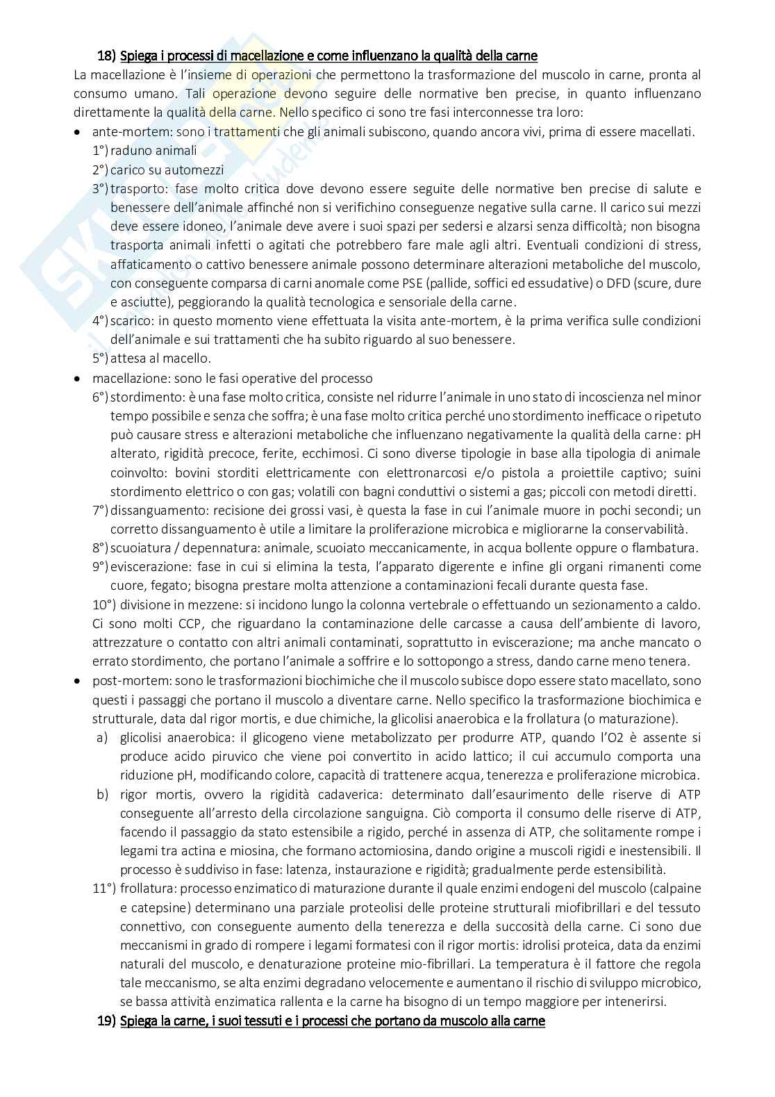 Domande aperte in preparazione all'esame scritto di Alimenti di origine animale e vegetale Pag. 11