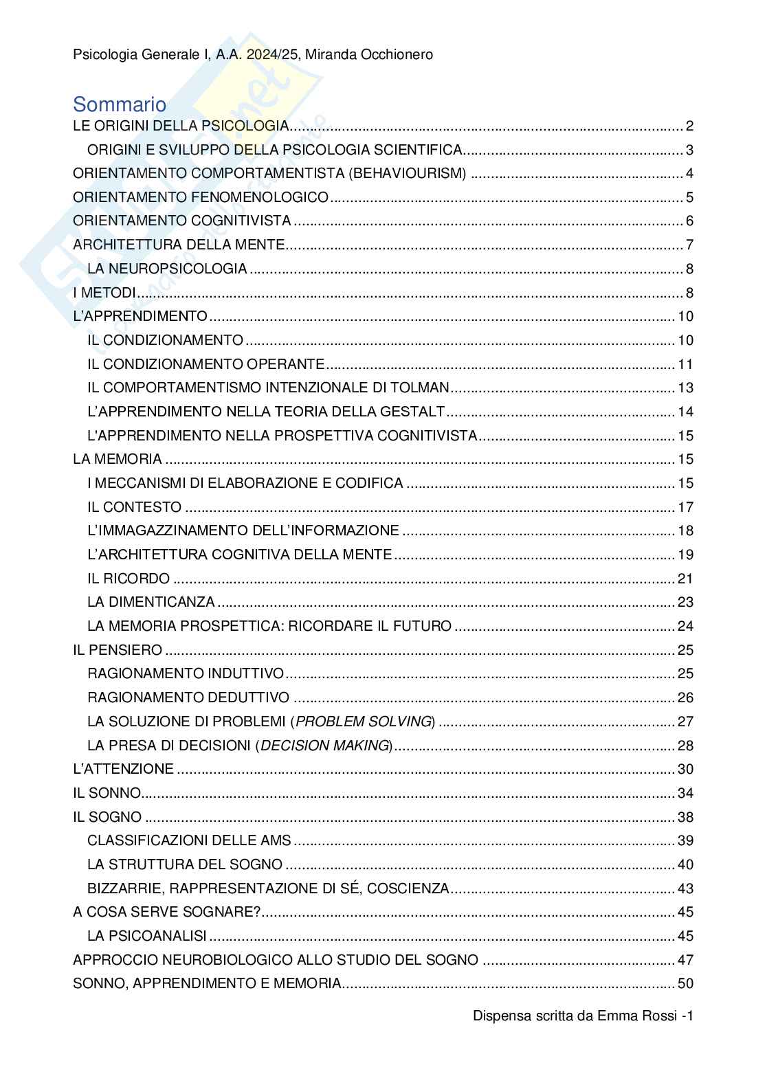 Riassunto esame Psicologia generale I, Prof. Occhionero Miranda, libro consigliato Introduzione alla psicologia generale, Carocci Pag. 2