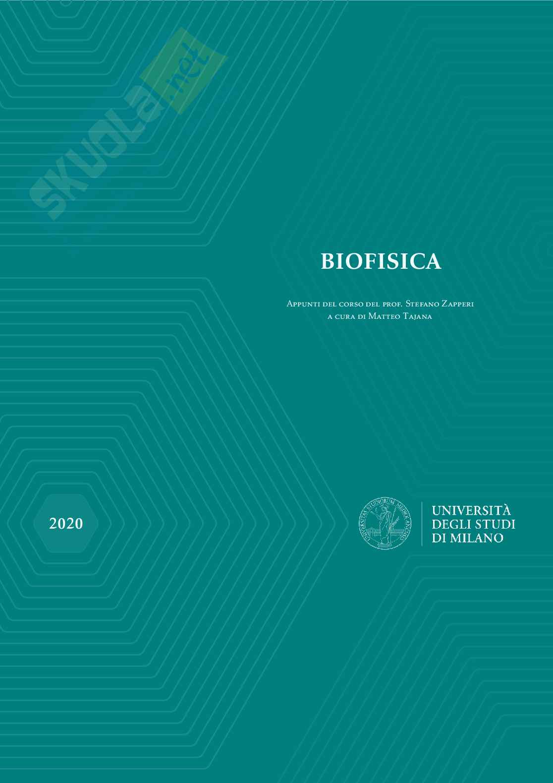 Appunti di Biofisica Pag. 1