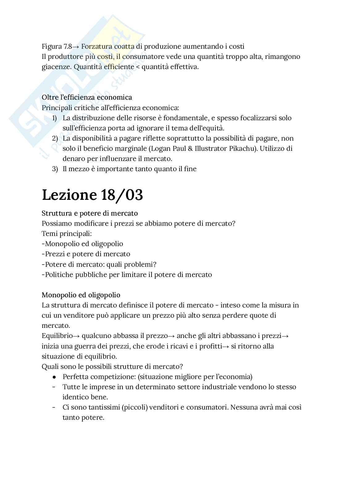 Riassunto esame Istituzioni di economia politica, Prof. Ferretti Fabrizio, libro consigliato Principi di economia (prima edizione italiana)  , Stevenson, Wolfers Pag. 26
