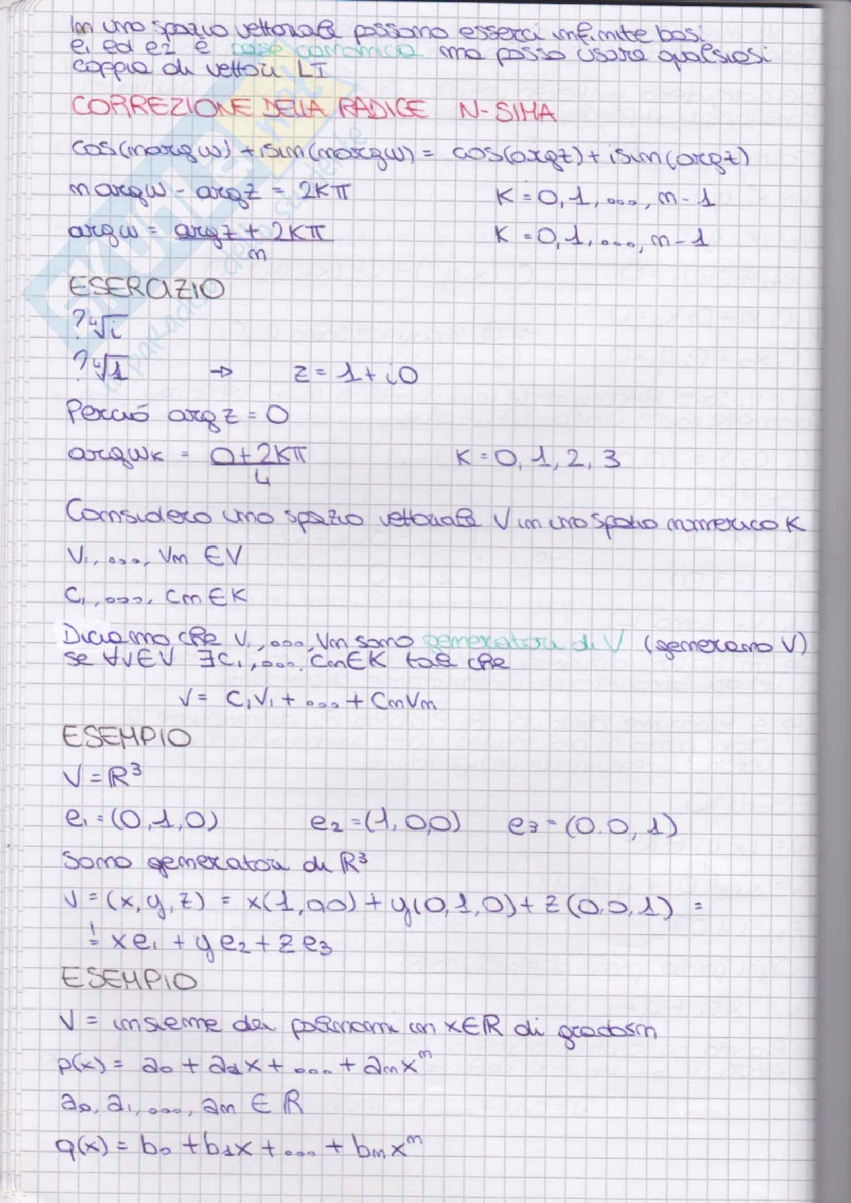 Algebra lineare e geometria Pag. 11