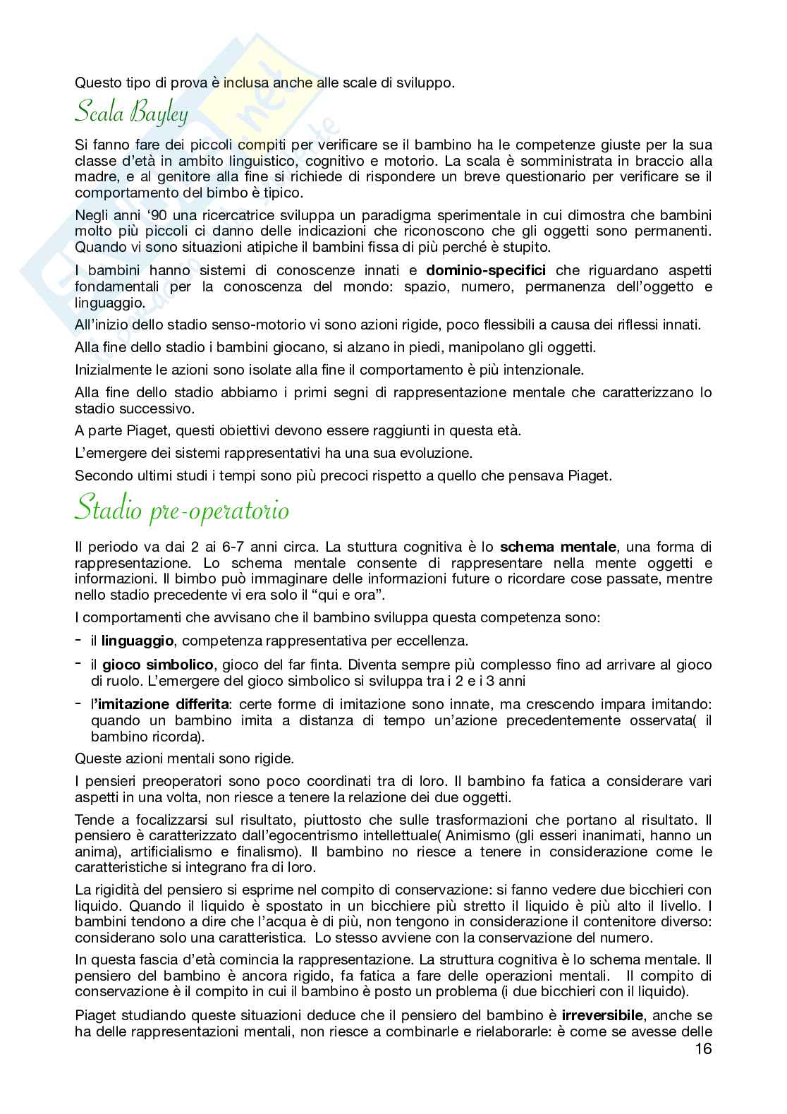 Psicologia dello sviluppo - appunti lezione Pag. 16