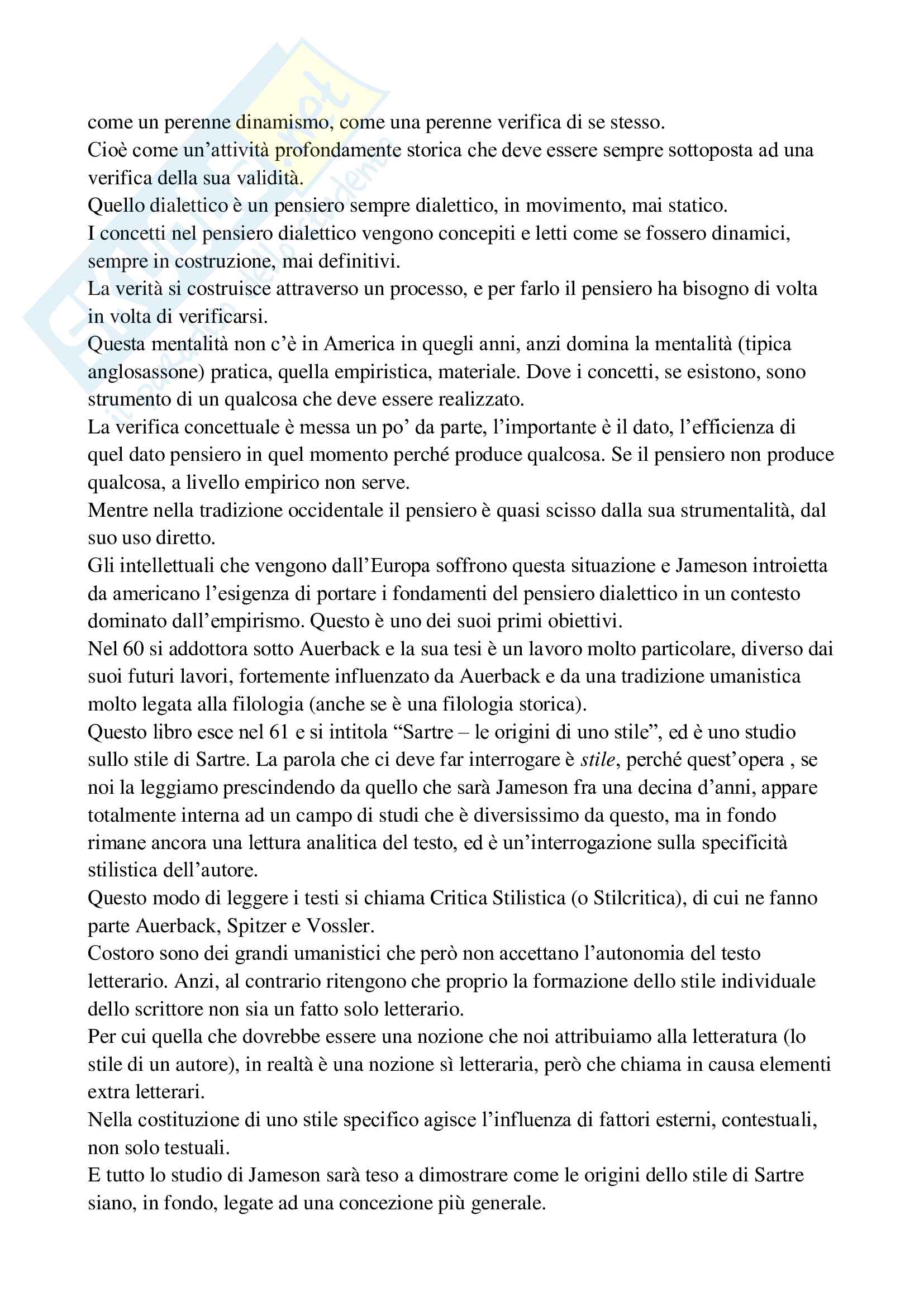 Jameson e il PostModerno - Teoria della Letteratura Pag. 2