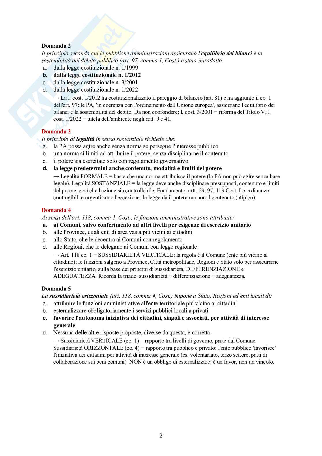 Diritto amministrativo – 120 crocette commentate (l. 241/1990, appalti, TAR) Pag. 2