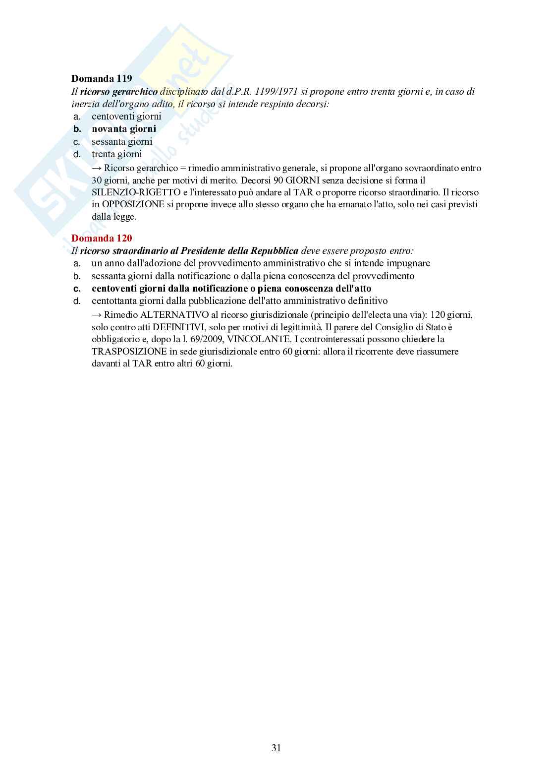 Diritto amministrativo – 120 crocette commentate (l. 241/1990, appalti, TAR) Pag. 31