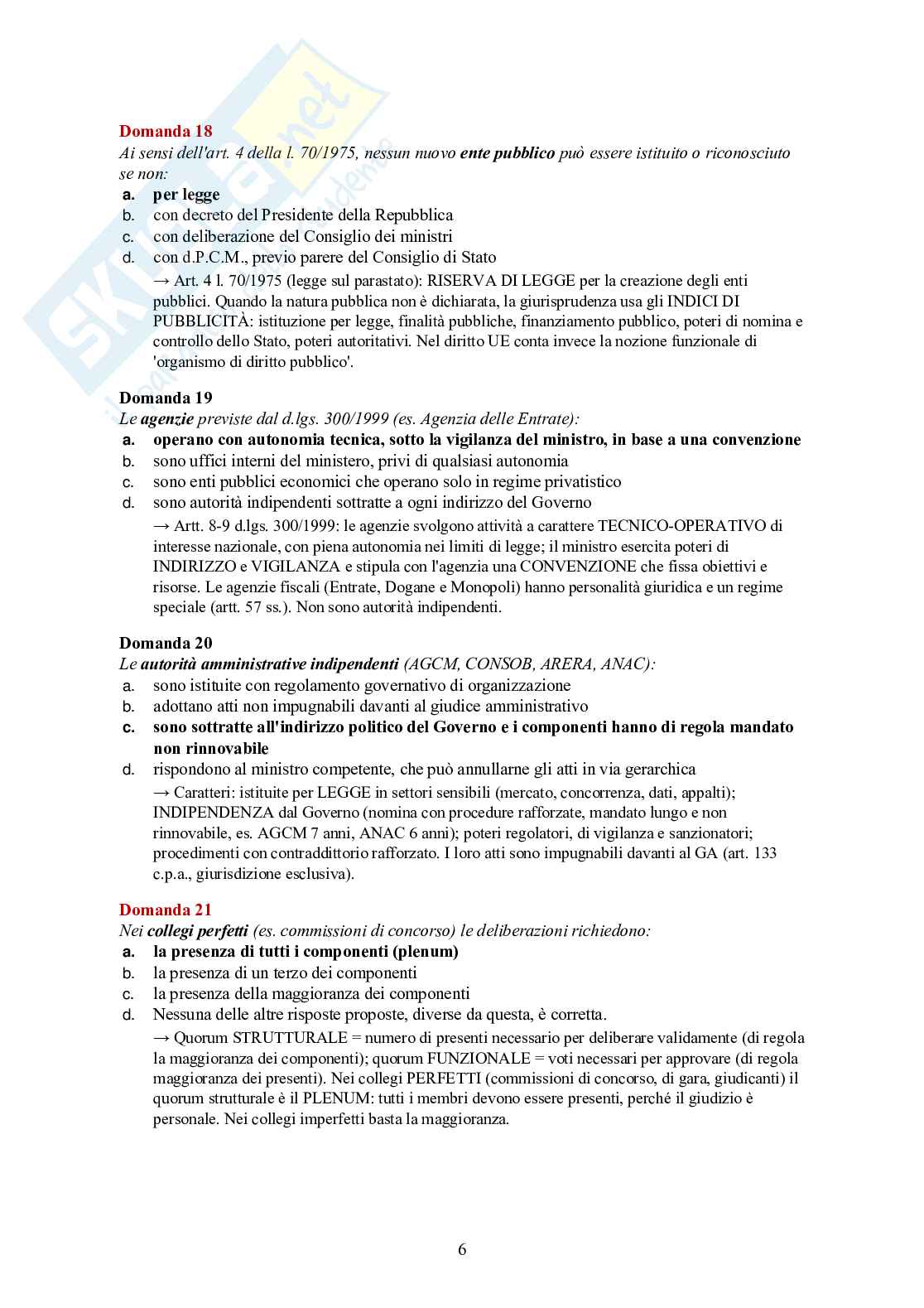 Diritto amministrativo – 120 crocette commentate (l. 241/1990, appalti, TAR) Pag. 6