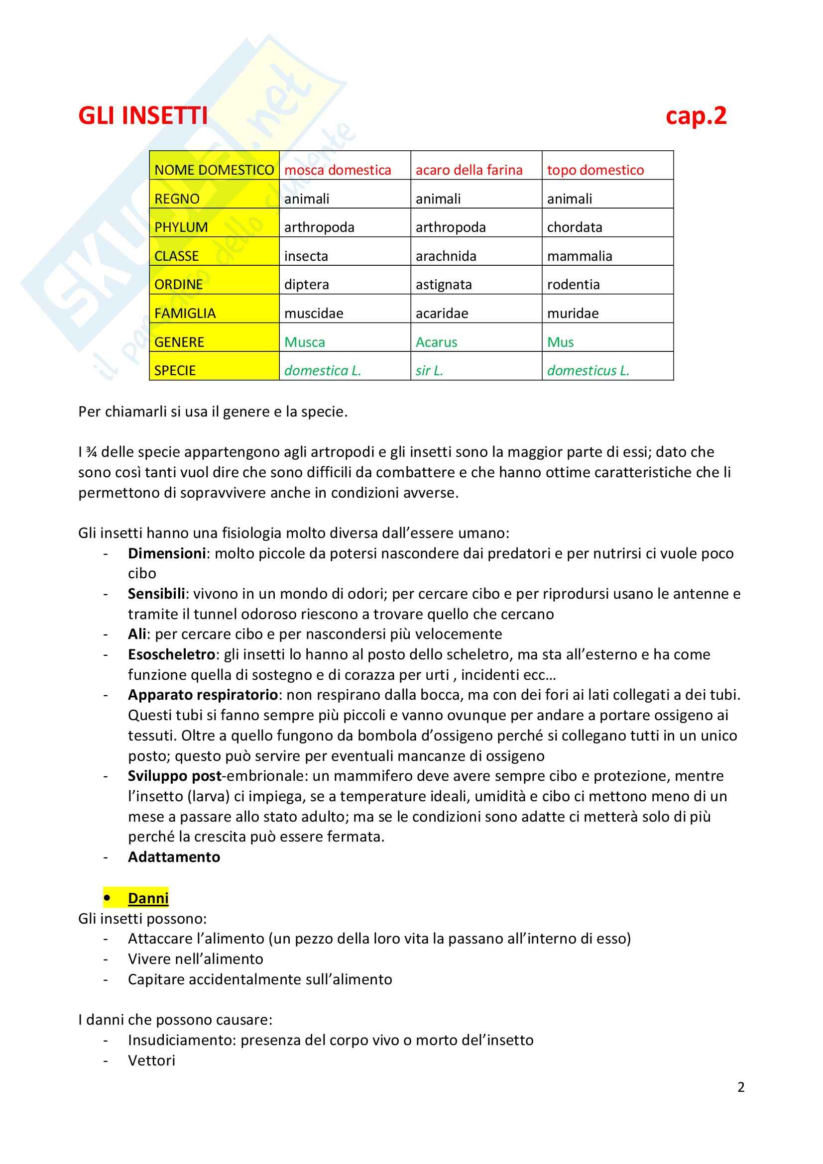 Protezione degli alimenti - principi di difesa integrata degli infestanti Pag. 2