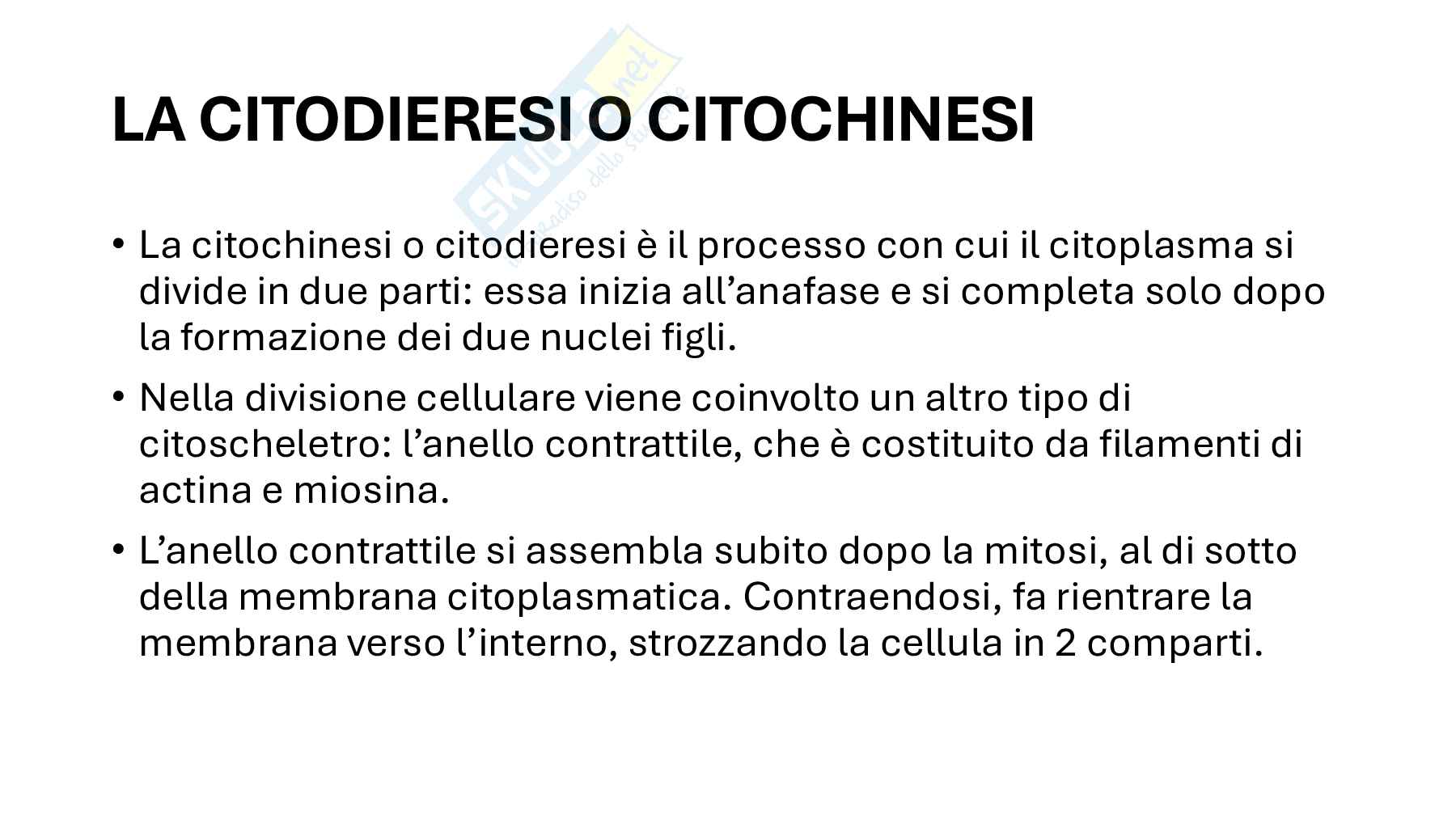 Divisione cellulare: scissione binaria nei batteri e mitosi negli eucarioti Pag. 26