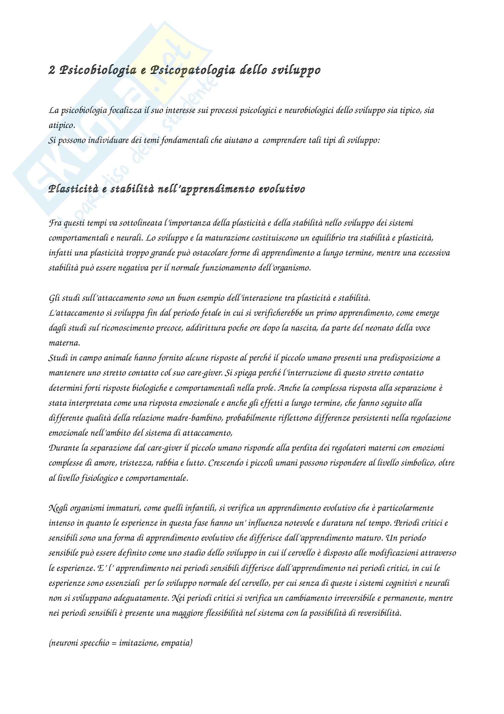Riassunto esame Psicopatologia dello sviluppo, prof. Speranza, libro consigliato Manuale di psicoiopatologia dello sviluppo di Ammaniti Pag. 16