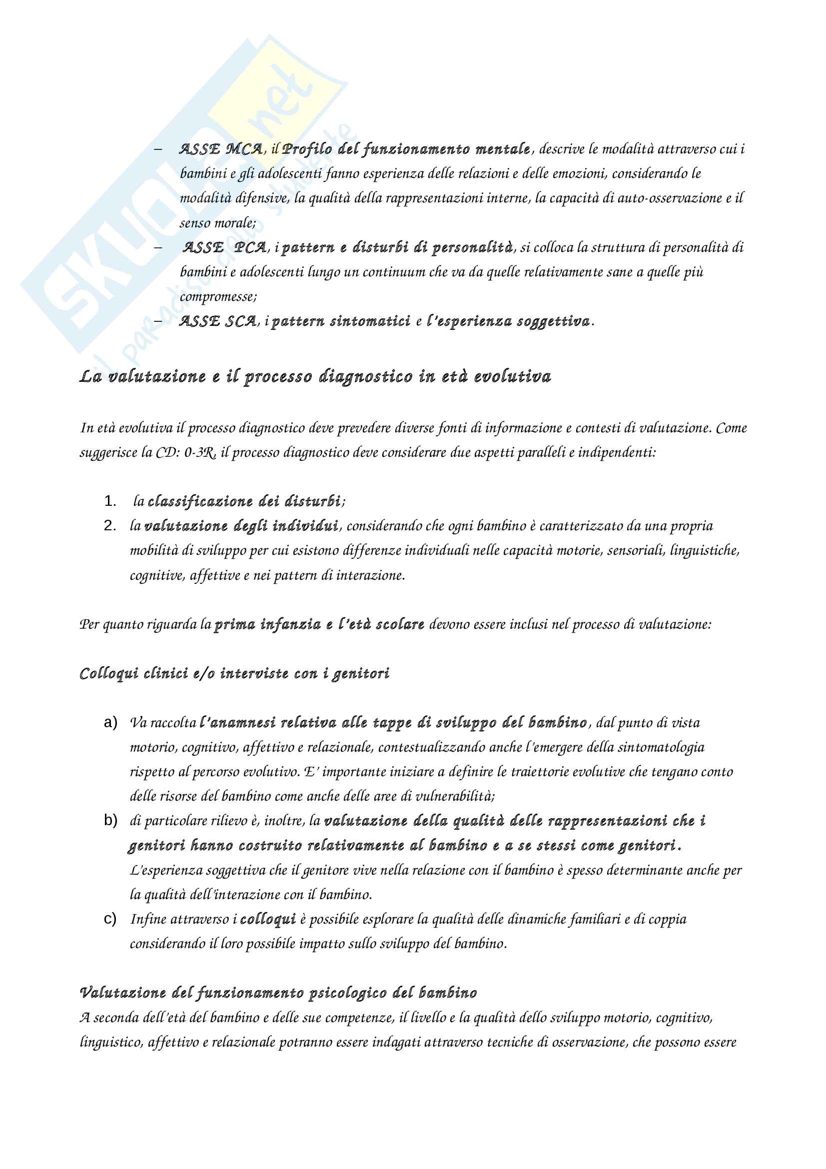 Riassunto esame Psicopatologia dello sviluppo, prof. Speranza, libro consigliato Manuale di psicoiopatologia dello sviluppo di Ammaniti Pag. 6