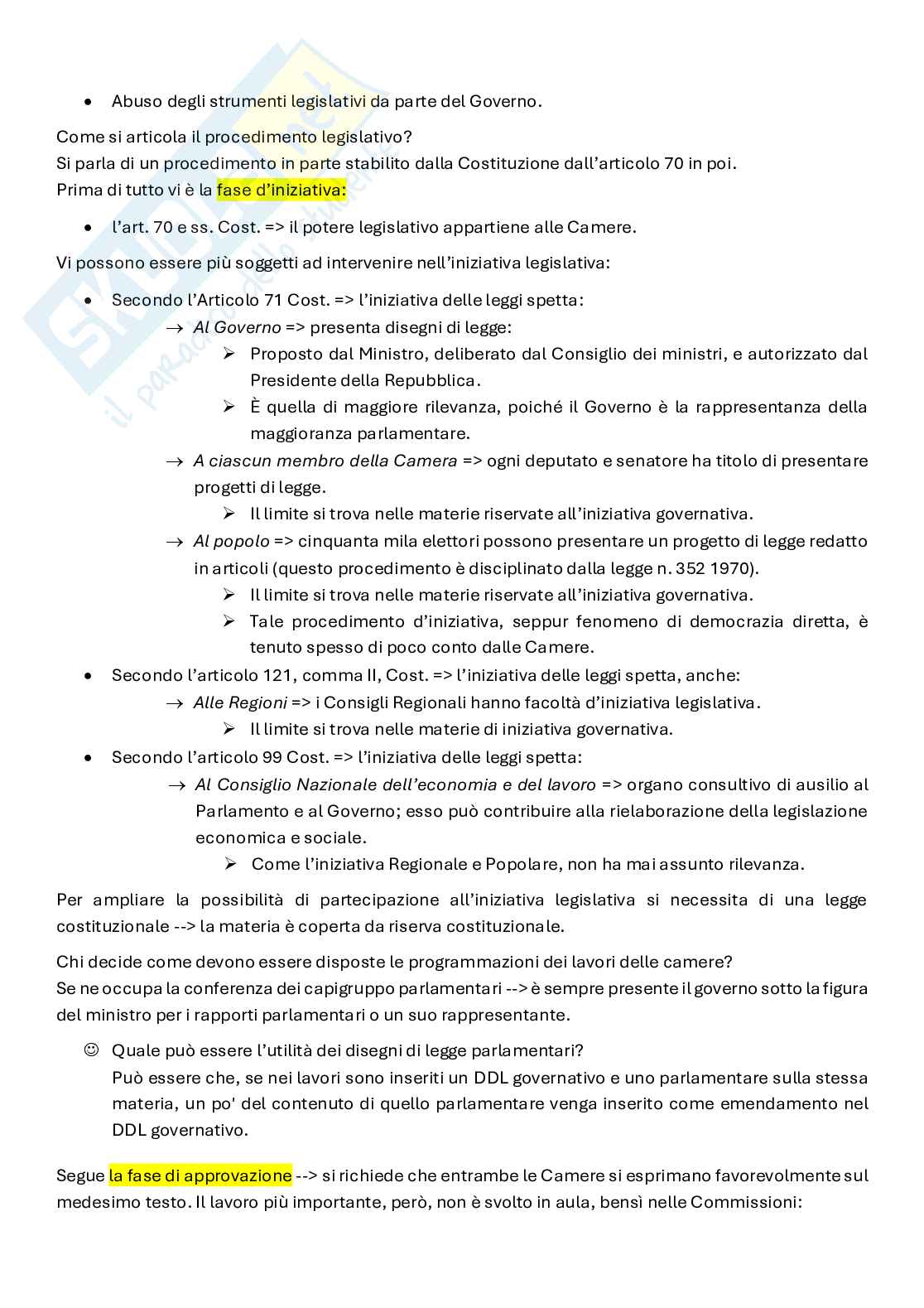 Riassunto esame Diritto Costituzionale, Prof. Biondi Francesca, libro consigliato Diritto costituzionale, Martines  Pag. 26