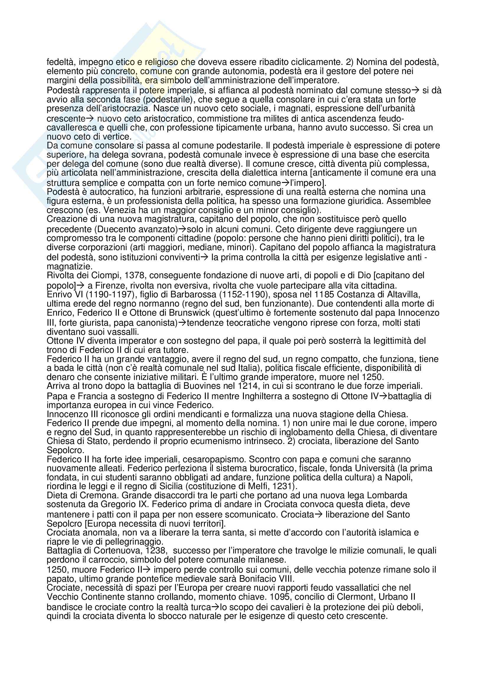 Lezioni, Storia medievale Pag. 11