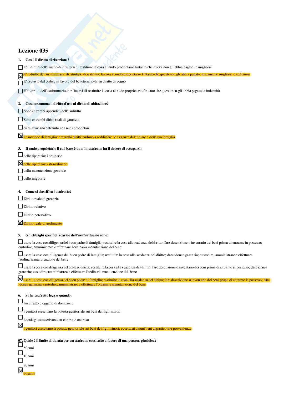 paniere diritto privato - risposte multiple Pag. 36