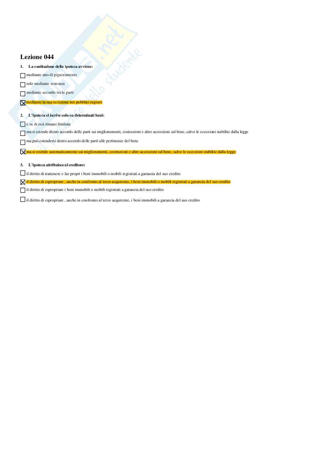 paniere diritto privato - risposte multiple Pag. 46
