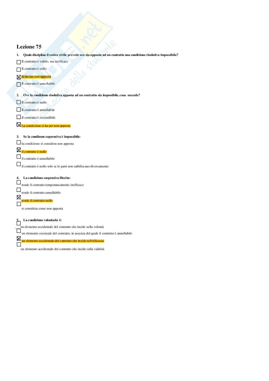 paniere diritto privato - risposte multiple Pag. 76