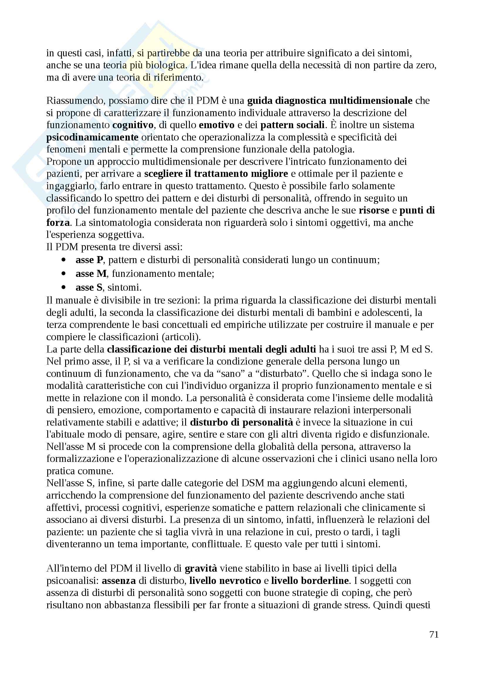 Lezioni, Strumenti di valutazione della personalità Pag. 71