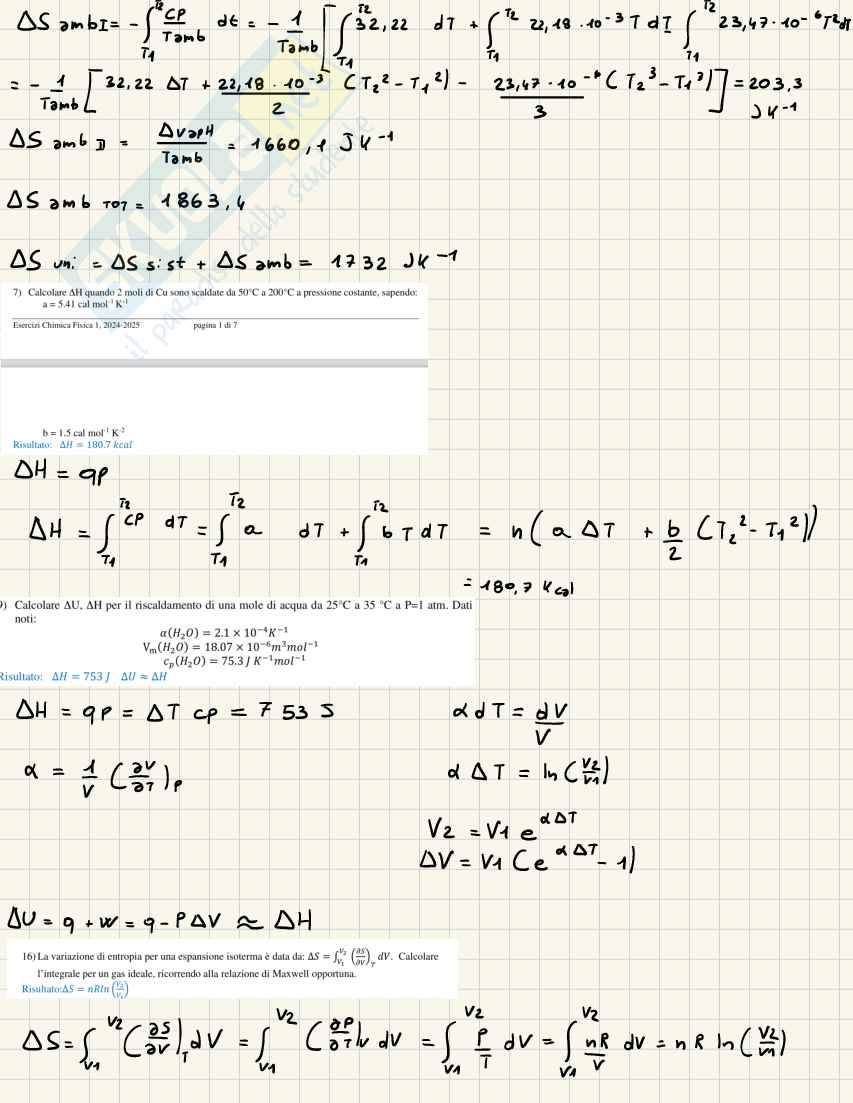 Esercizi svolti Chimica fisica 1 Pag. 1
