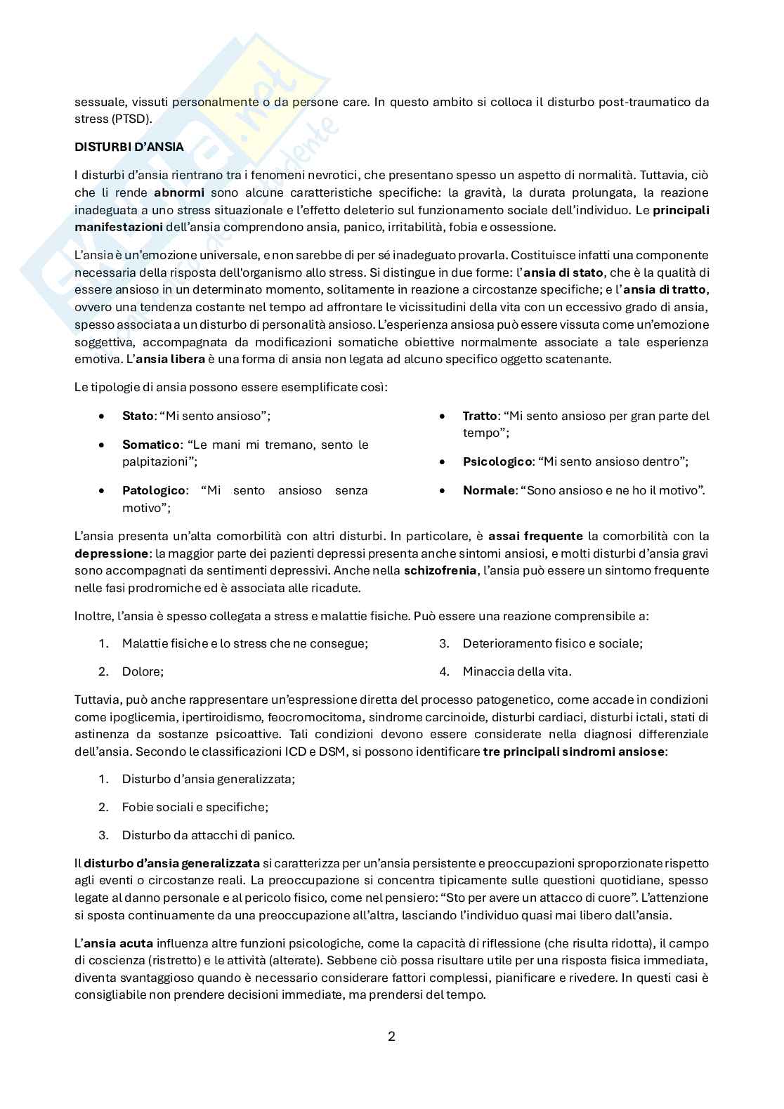 Fondamenti di psicologia e neuropsicologia clinica Pag. 2