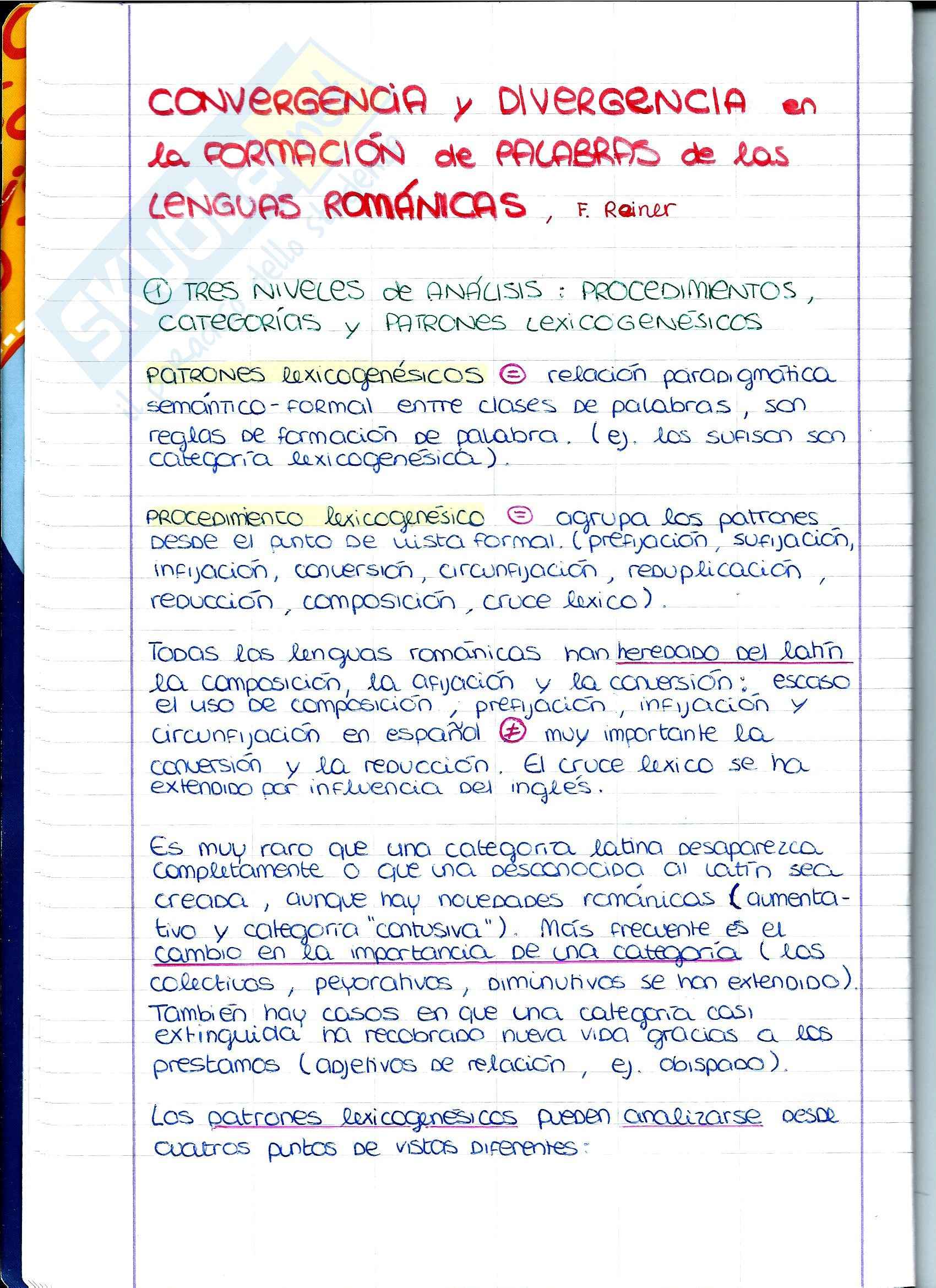 Lingua Spagnola - Convergencia y divergencia Pag. 1