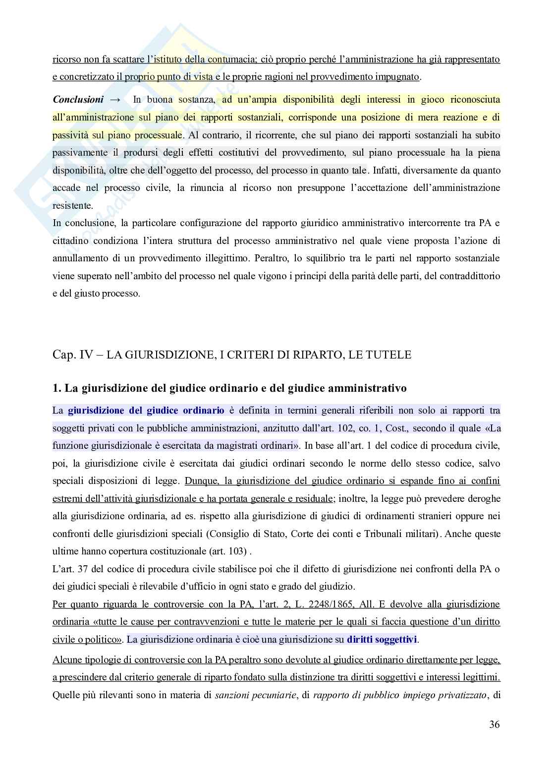 Riassunto esame Diritto Amministrativo, Prof. Ramajoli Margherita, libro consigliato Manuale di giustizia amministrativa, 3^ edizione (2025), Clarich Pag. 36