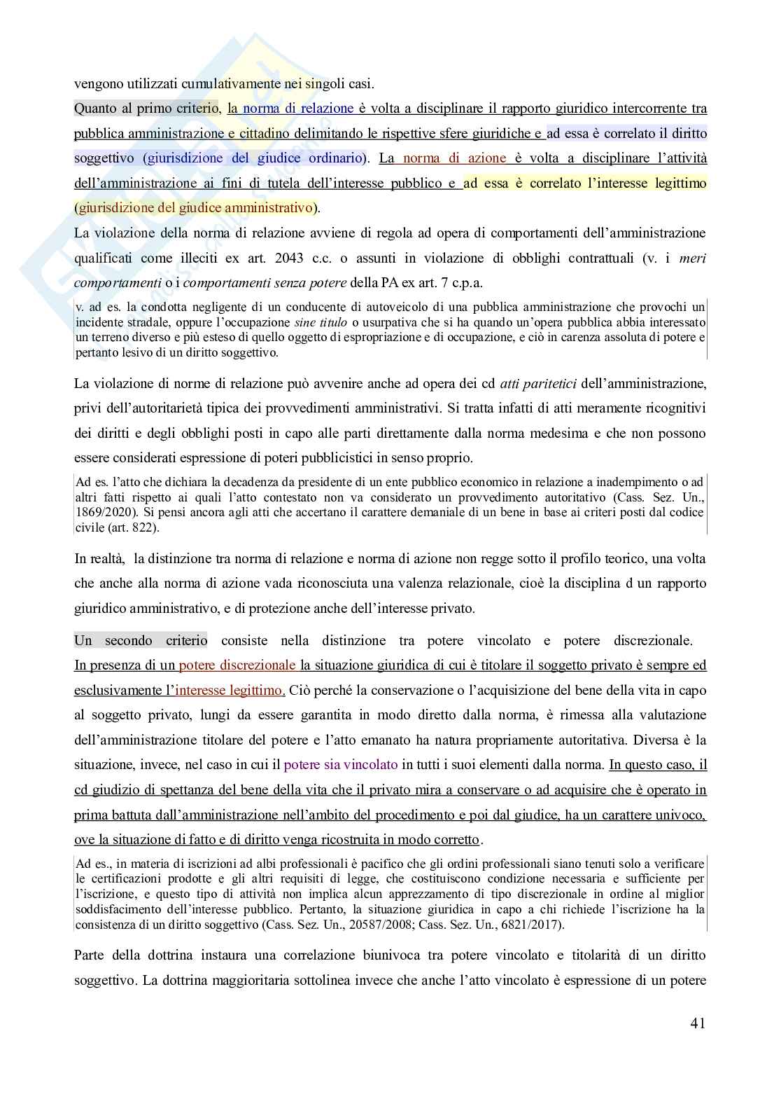 Riassunto esame Diritto Amministrativo, Prof. Ramajoli Margherita, libro consigliato Manuale di giustizia amministrativa, 3^ edizione (2025), Clarich Pag. 41
