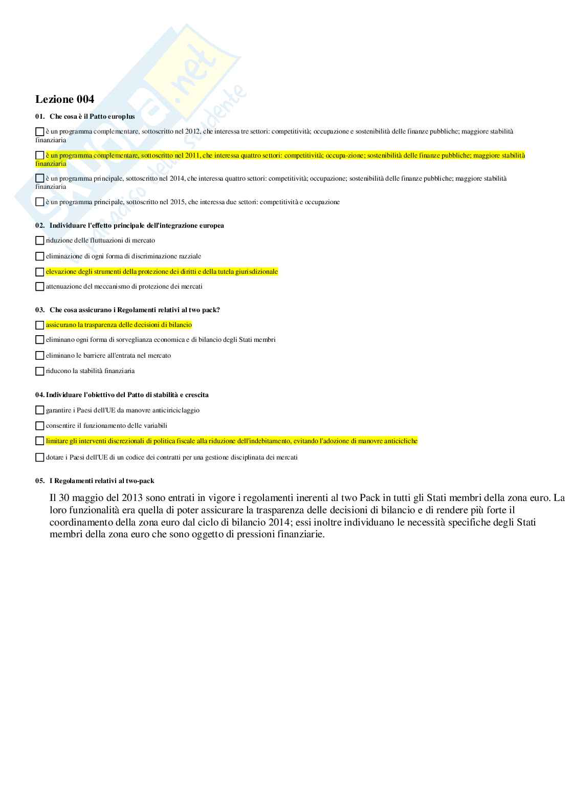 Diritto dell'Economia - Paniere compilato Pag. 6