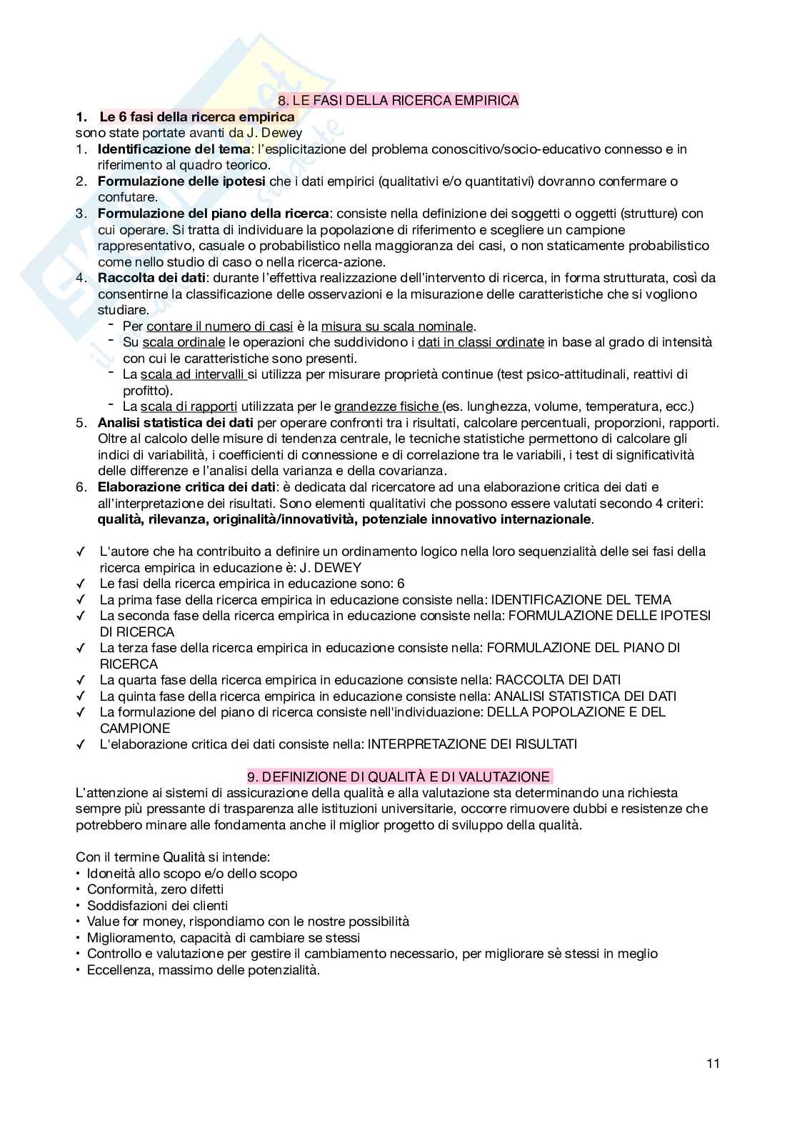 Pedagogia sperimentale  Pag. 11