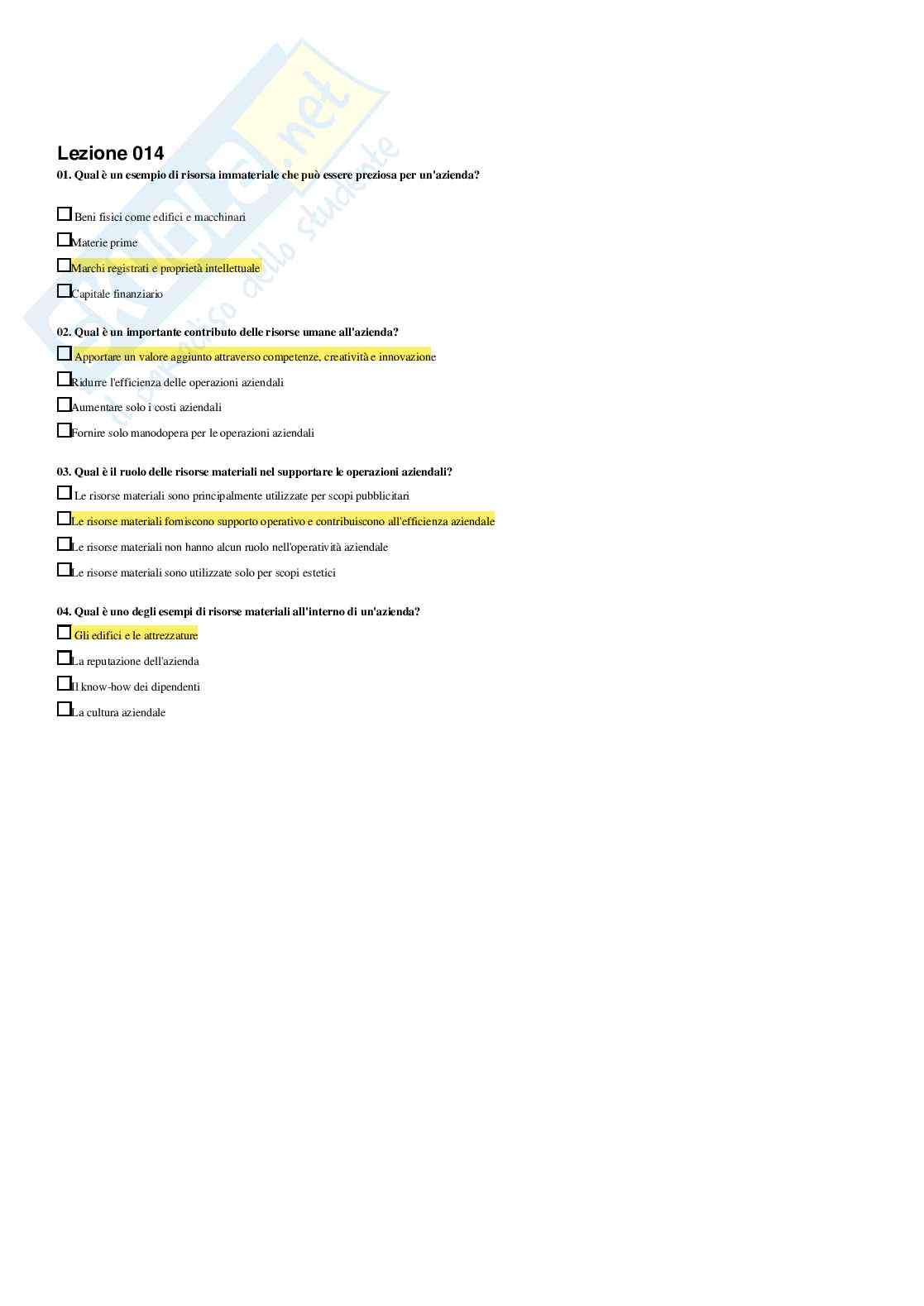 Economia e gestione delle imprese – Paniere risposte chiuse completo (225 quiz) – Università Ecampus – A.A. 2025/2026 Pag. 16