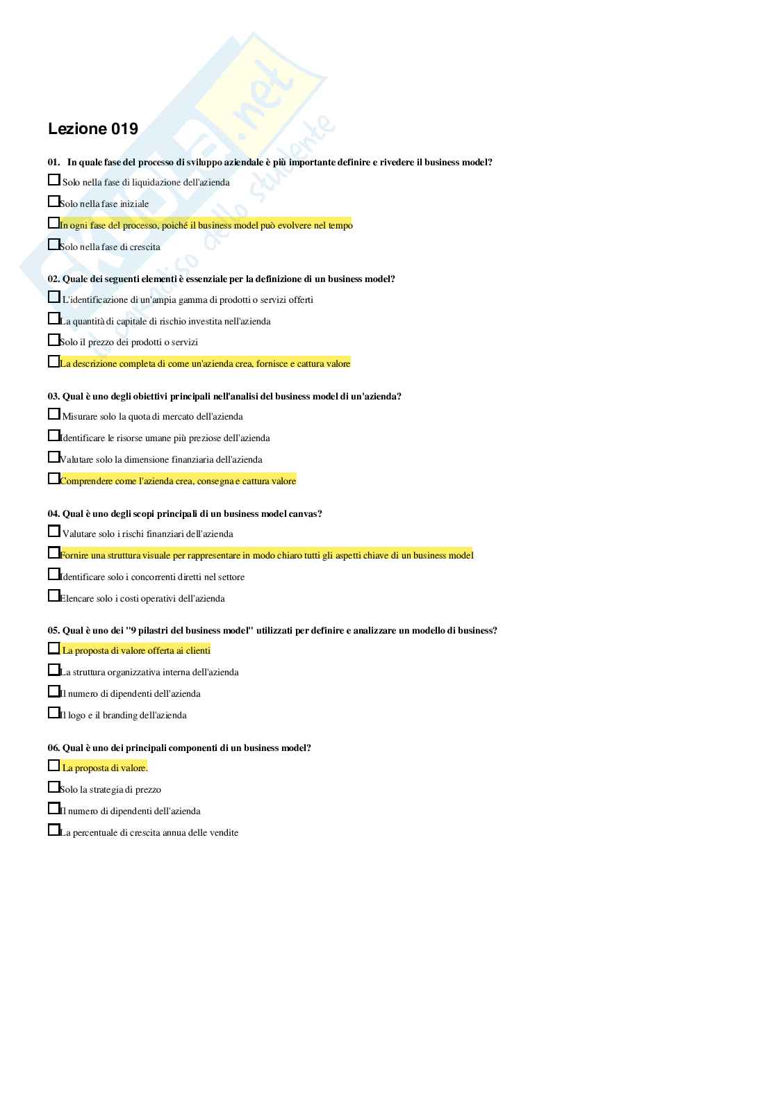 Economia e gestione delle imprese – Paniere risposte chiuse completo (225 quiz) – Università Ecampus – A.A. 2025/2026 Pag. 21