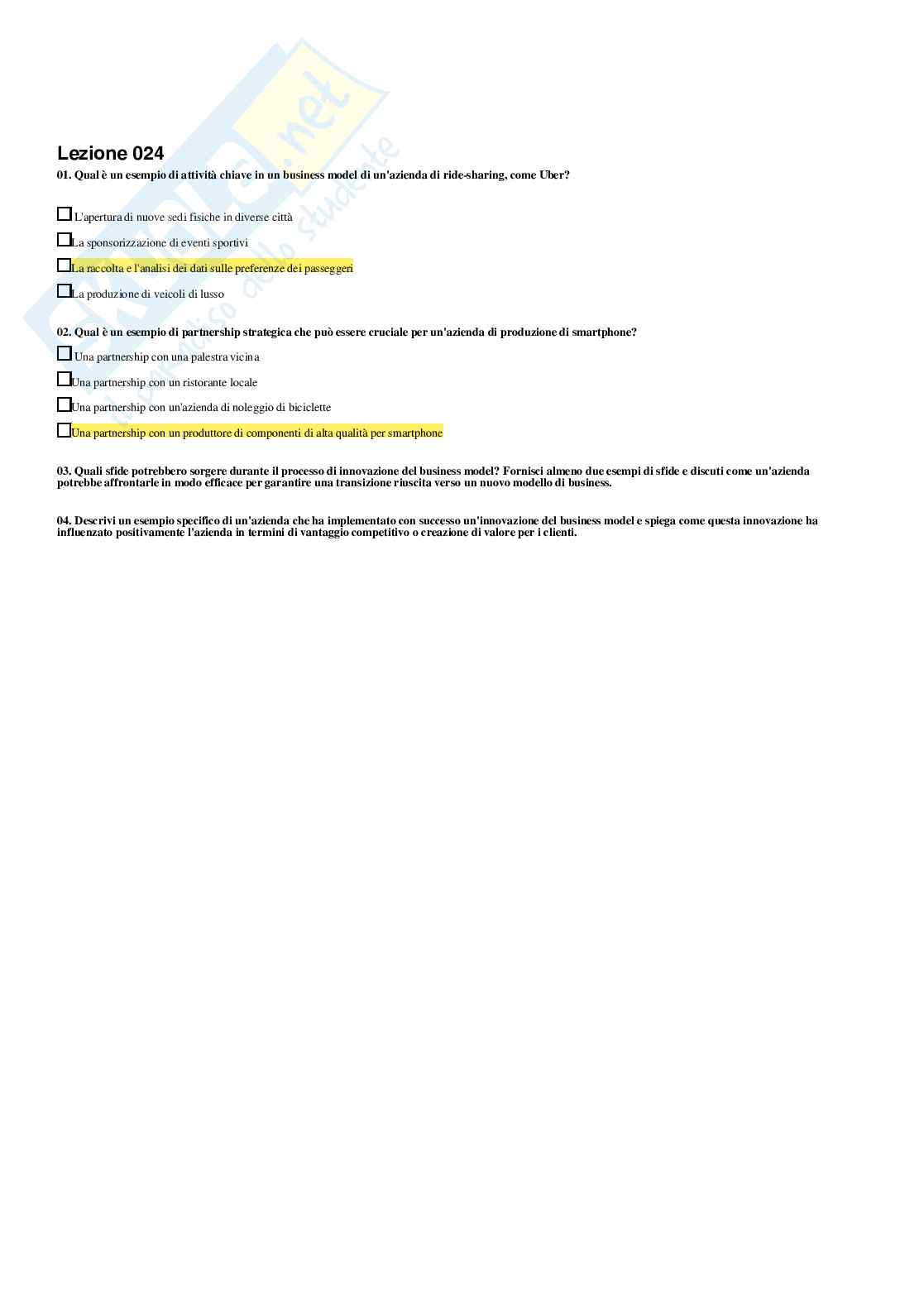 Economia e gestione delle imprese – Paniere risposte chiuse completo (225 quiz) – Università Ecampus – A.A. 2025/2026 Pag. 26