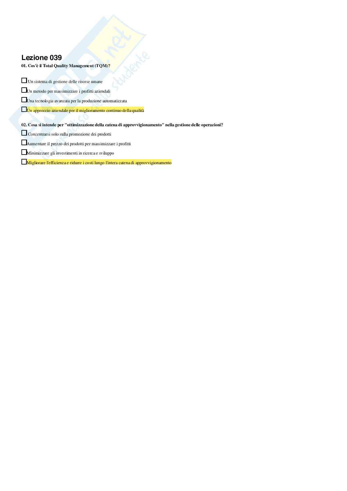 Economia e gestione delle imprese – Paniere risposte chiuse completo (225 quiz) – Università Ecampus – A.A. 2025/2026 Pag. 41