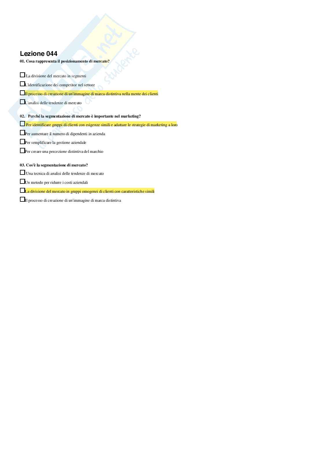 Economia e gestione delle imprese – Paniere risposte chiuse completo (225 quiz) – Università Ecampus – A.A. 2025/2026 Pag. 46