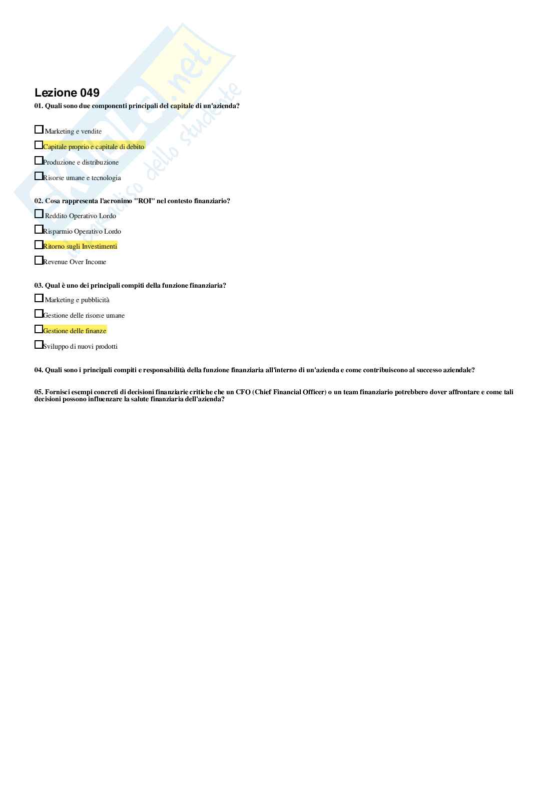 Economia e gestione delle imprese – Paniere risposte chiuse completo (225 quiz) – Università Ecampus – A.A. 2025/2026 Pag. 51