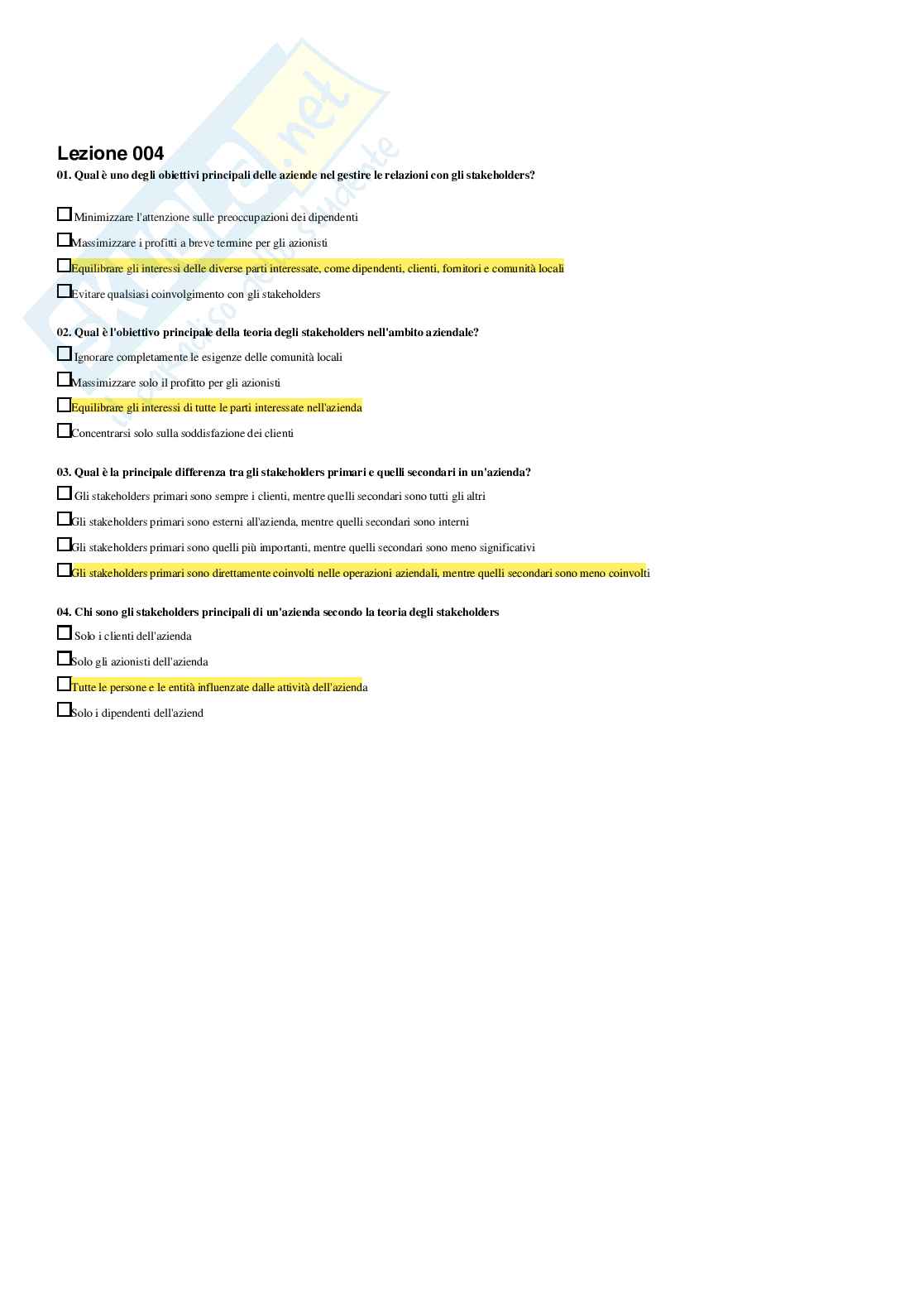 Economia e gestione delle imprese – Paniere risposte chiuse completo (225 quiz) – Università Ecampus – A.A. 2025/2026 Pag. 6