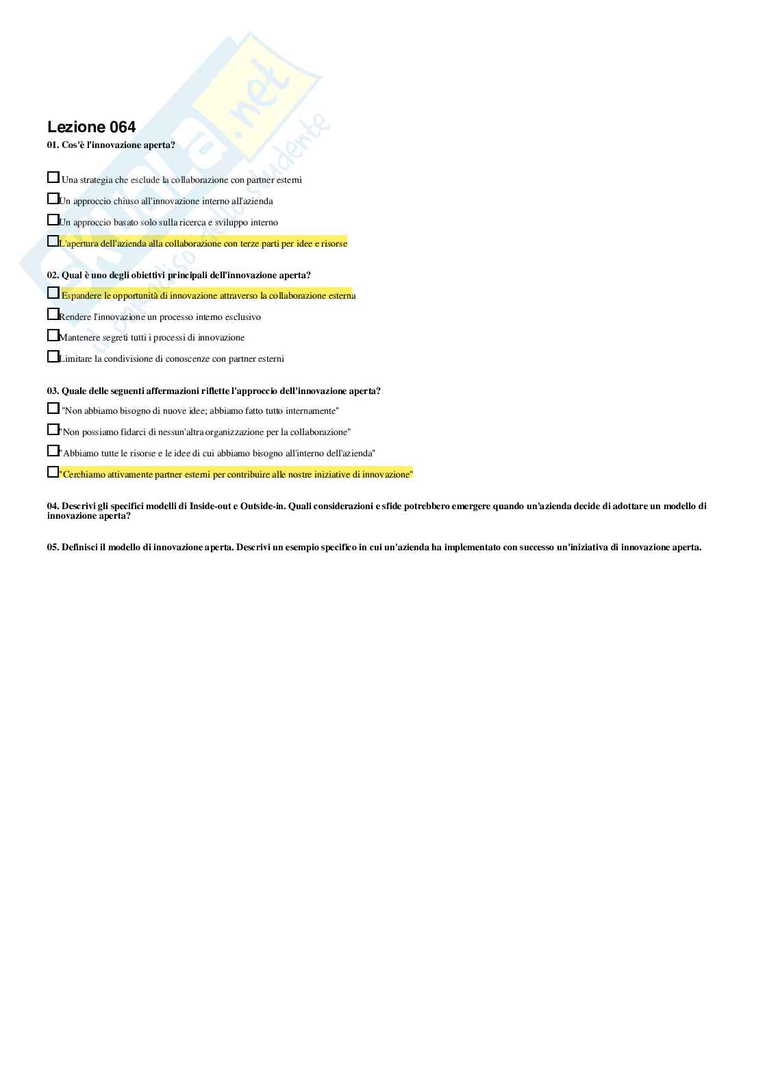 Economia e gestione delle imprese – Paniere risposte chiuse completo (225 quiz) – Università Ecampus – A.A. 2025/2026 Pag. 66