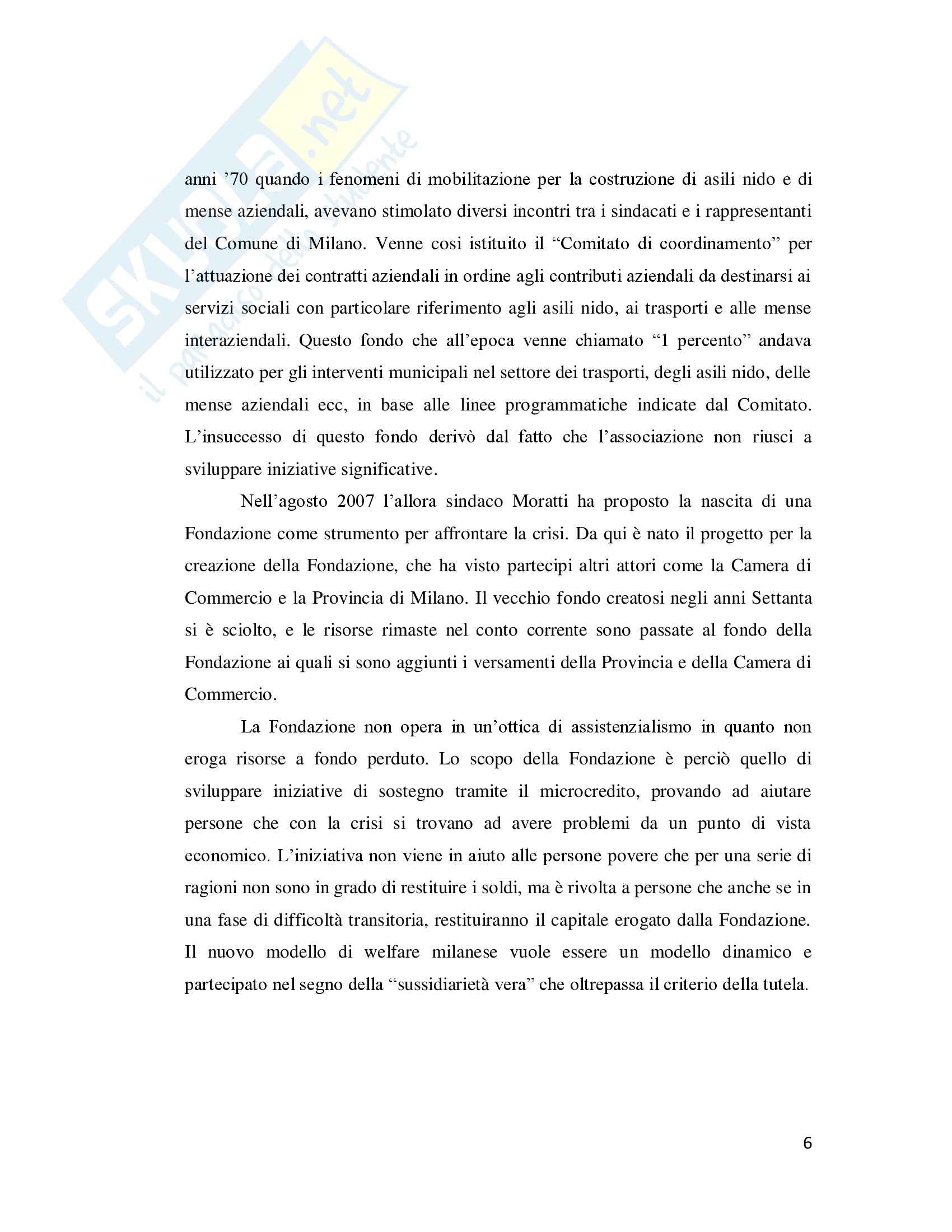 Tesi - La fondazione Welfare Ambrosiano - Un caso di "Welfare Mix” locale Pag. 6