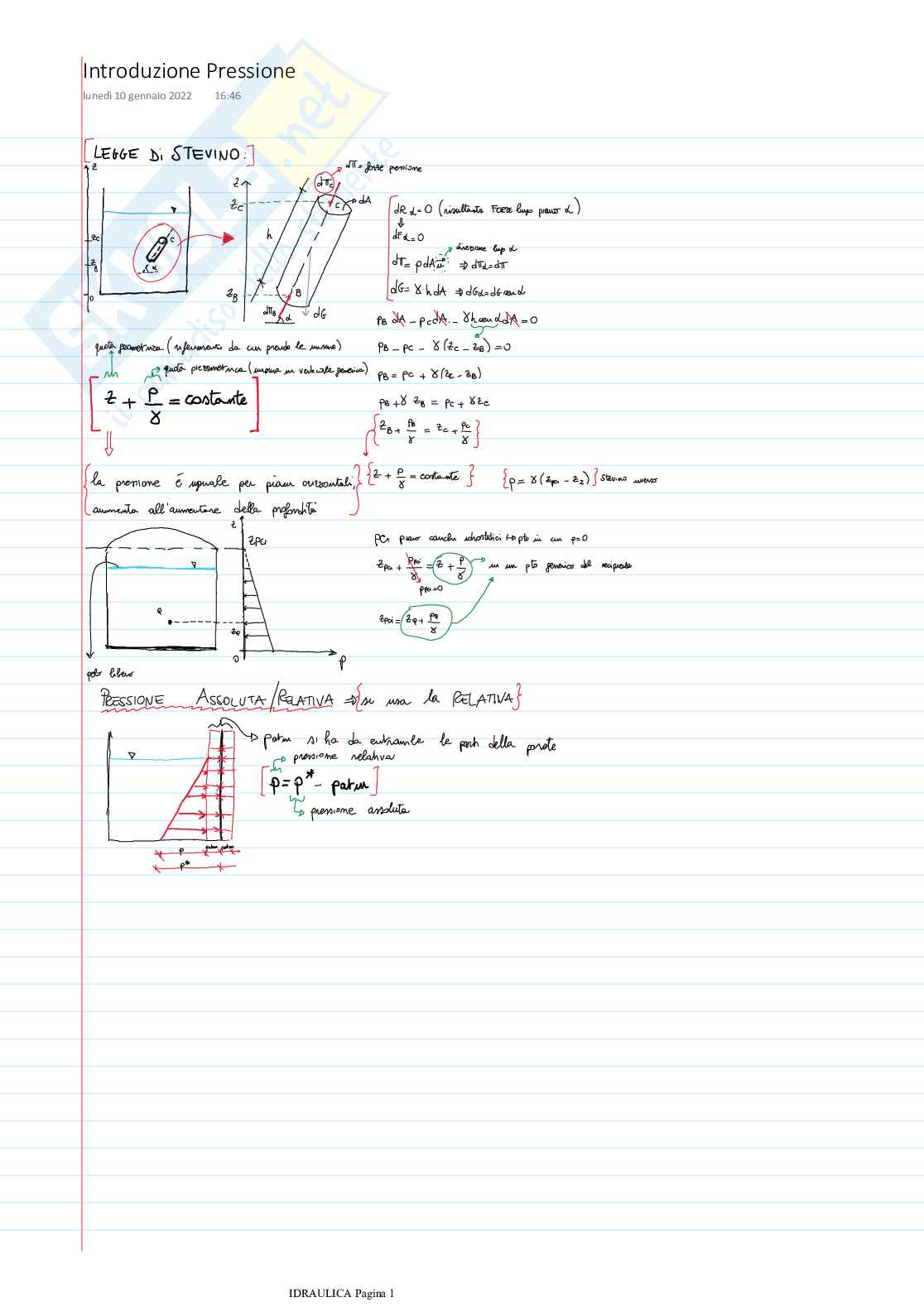 Appunti pressioni Pag. 1